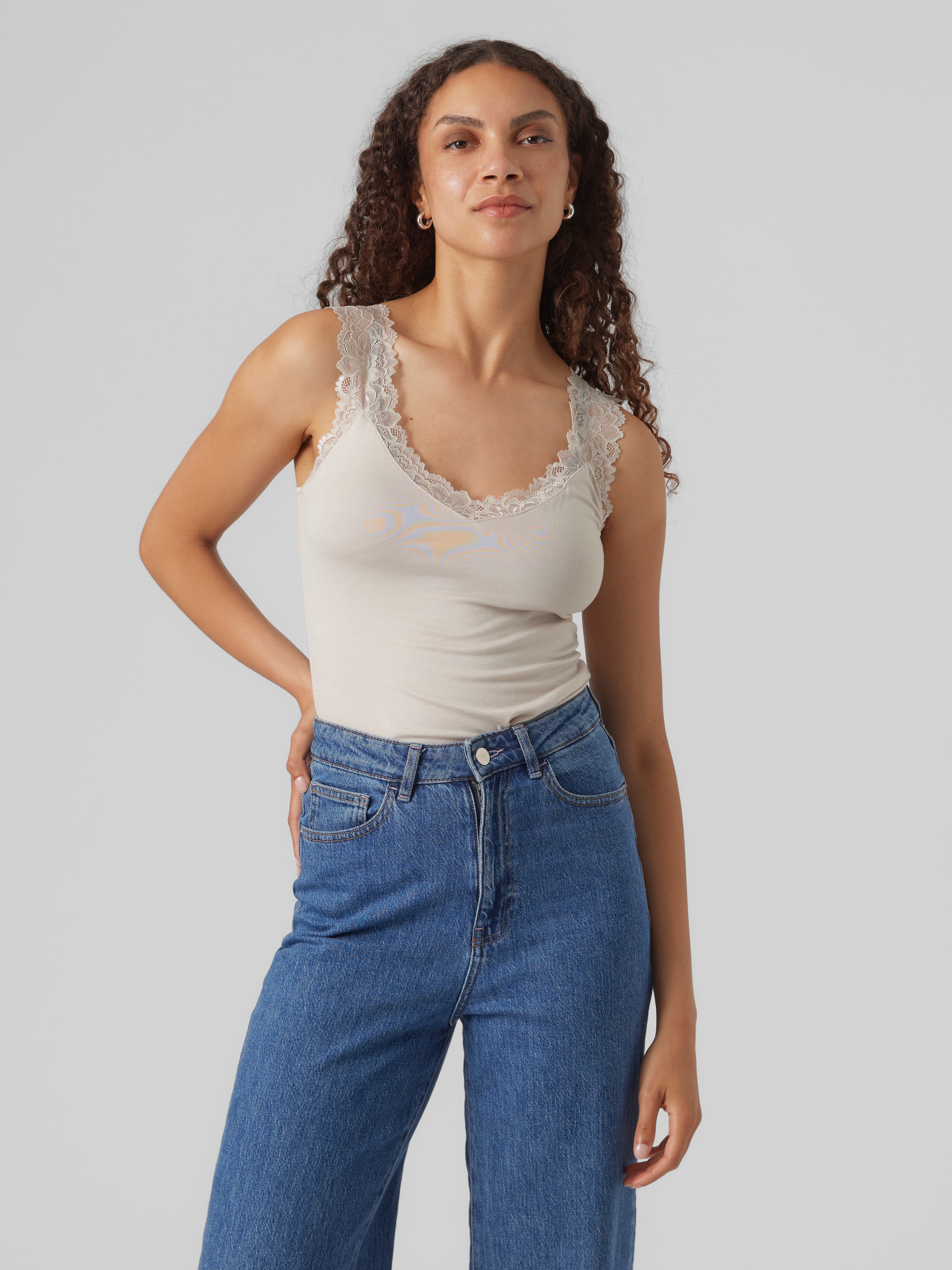 Vero Moda Spitzentop »VMROSA SL TOP JRS NOOS« Viskosemischung