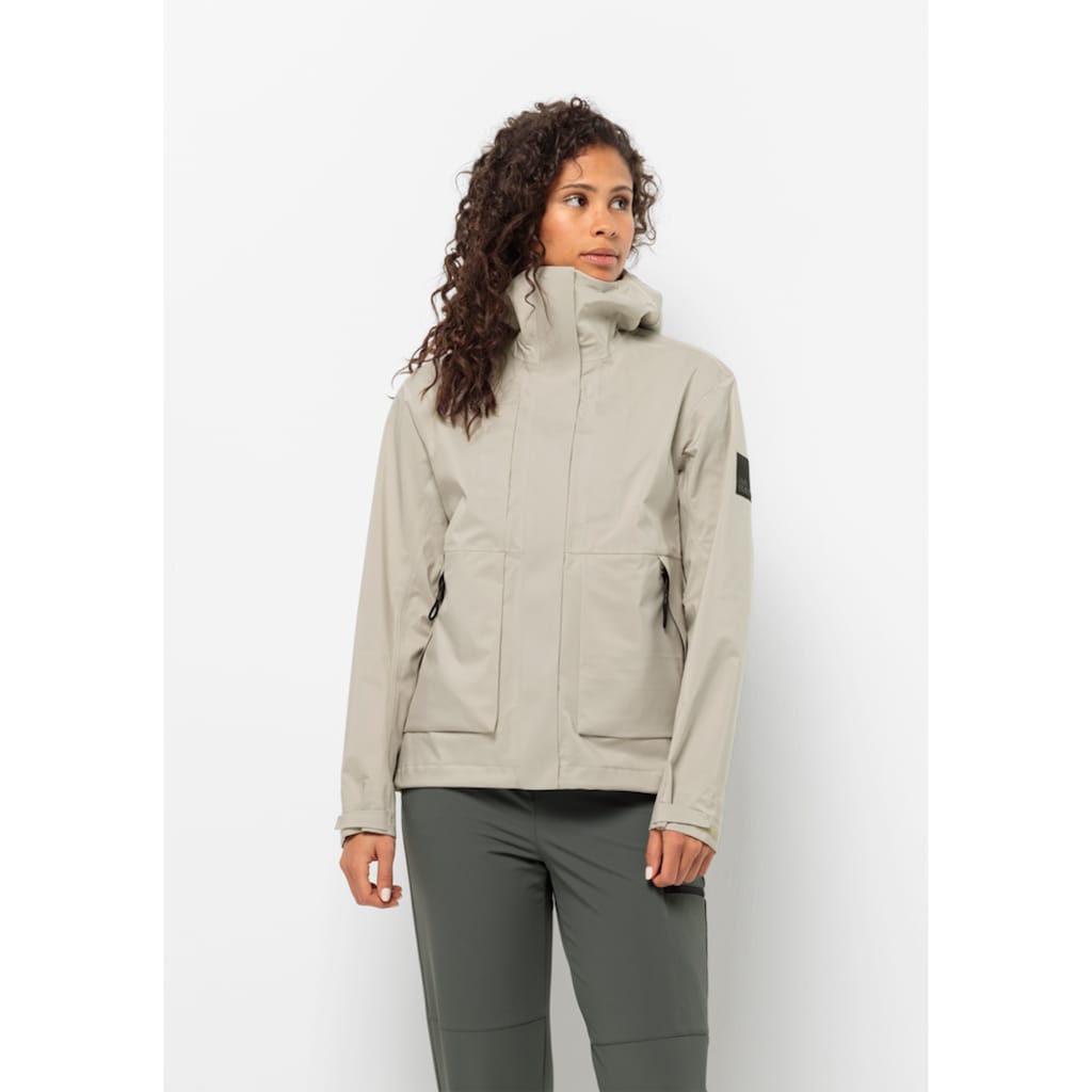 Jack Wolfskin Regenjacke »WANDERMOOD 3L JKT W«, mit Kapuze