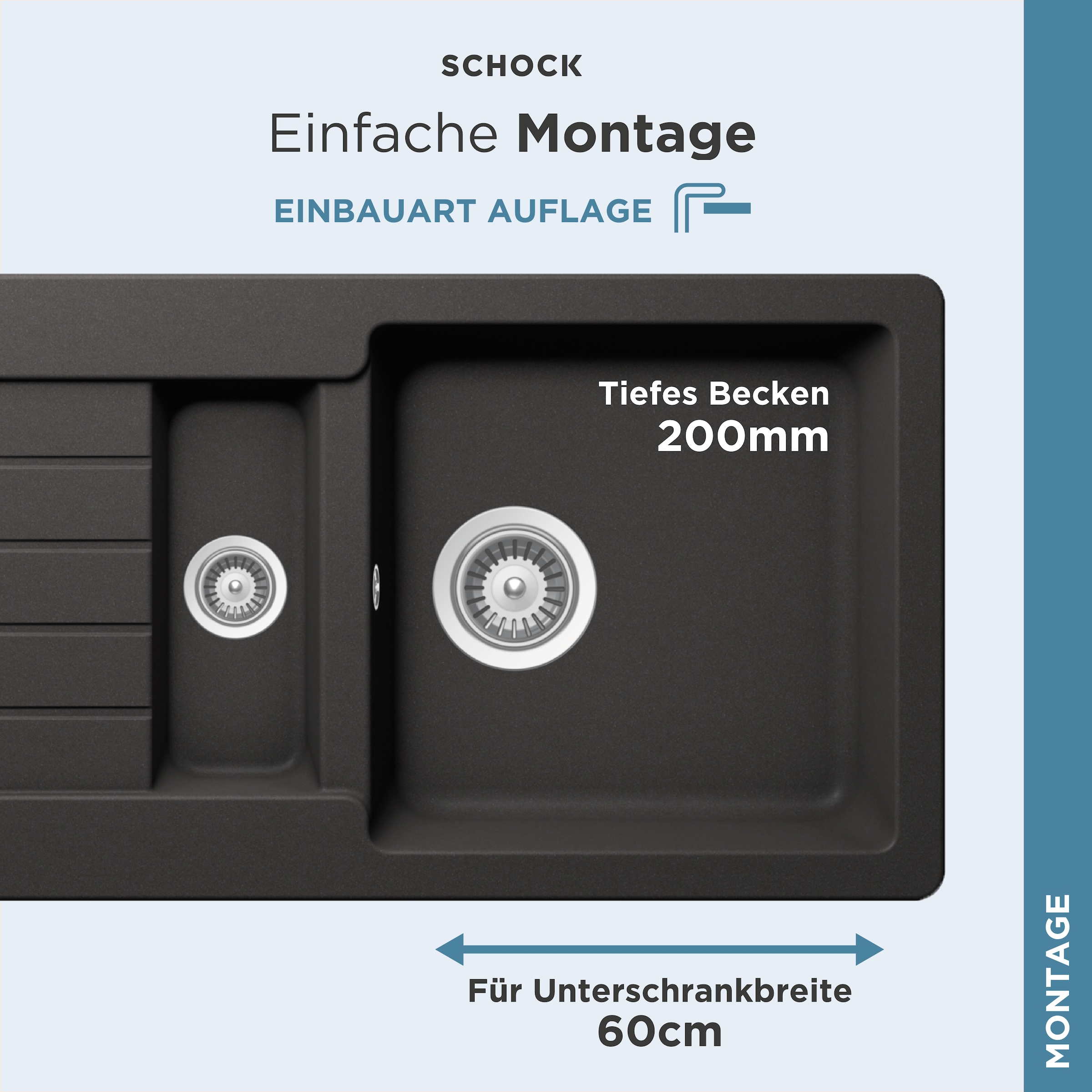 Schock Granitspüle »Typos DS«, mit Restebecken