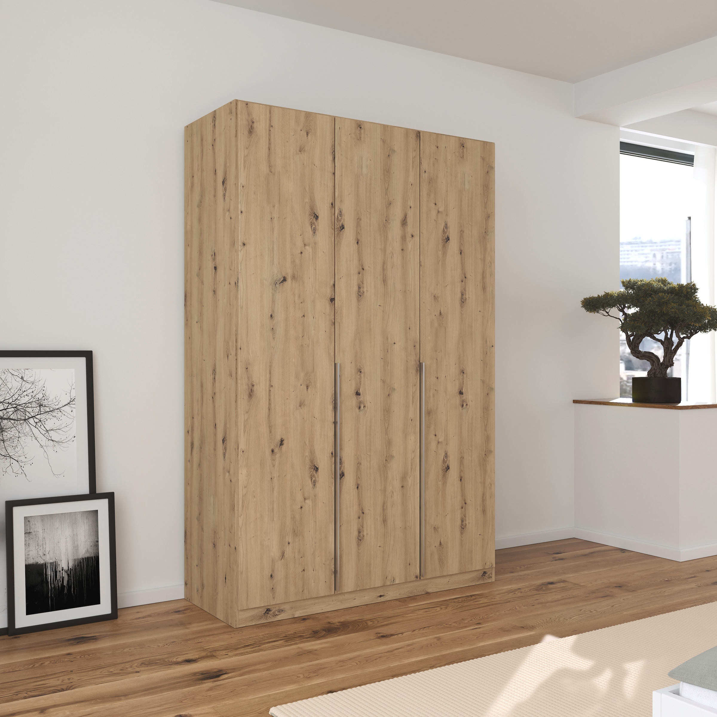 rauch Drehtürenschrank »Kleiderschrank Schrank Garderobe AGORDO TOPSELLER Schlafzimmer«, (in zwei Griff-Farben mit Dekor- oder Hochglanzfront), durchdachte Innenausstattung, in 6 Breiten und 2 Höhen MADE IN GERMANY