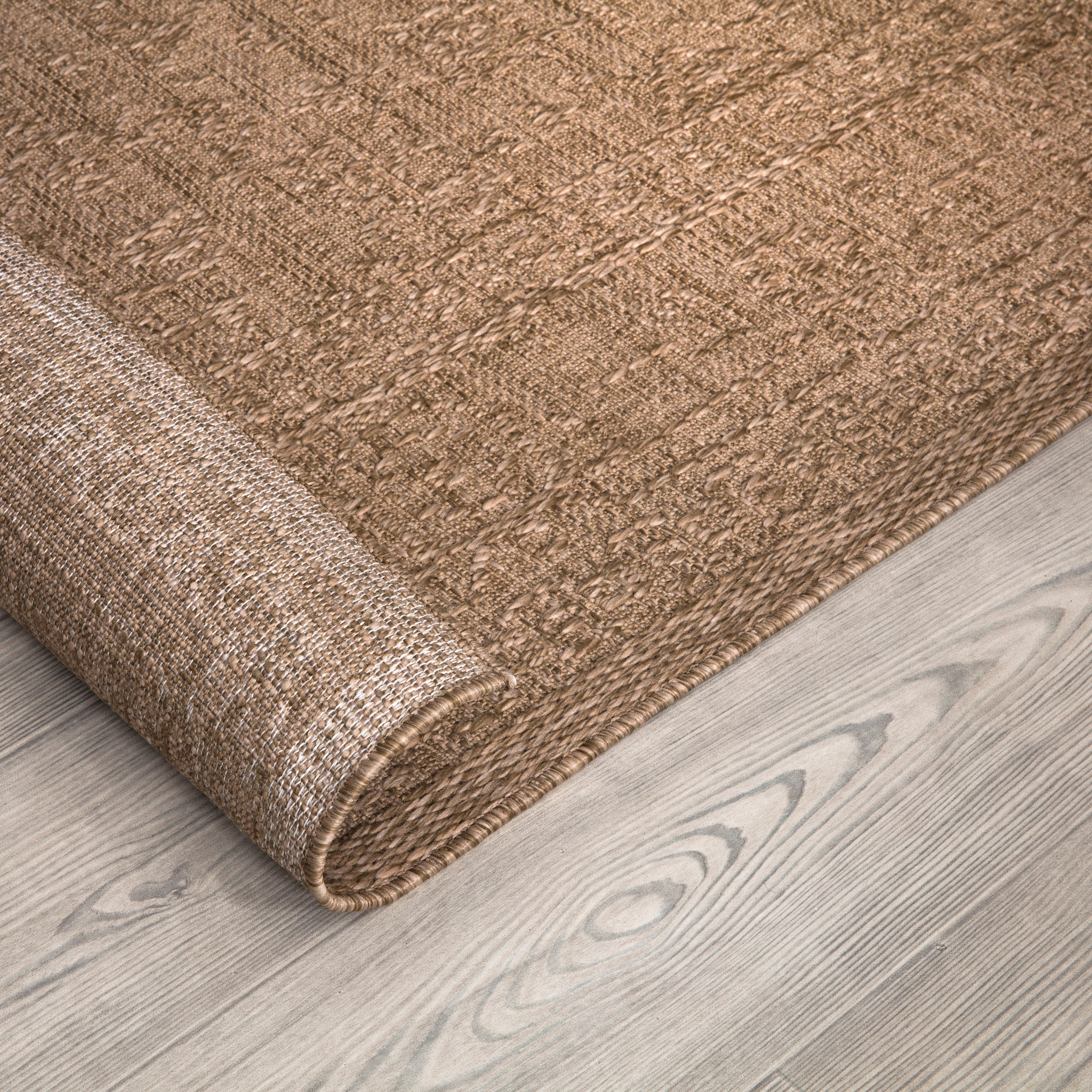 Paco Home Teppich »Rimini 413«, rechteckig, 4 mm Höhe, Flachgewebe, Uni Farben, Hoch-Tief Effekt, In- und Outdoor geeignet