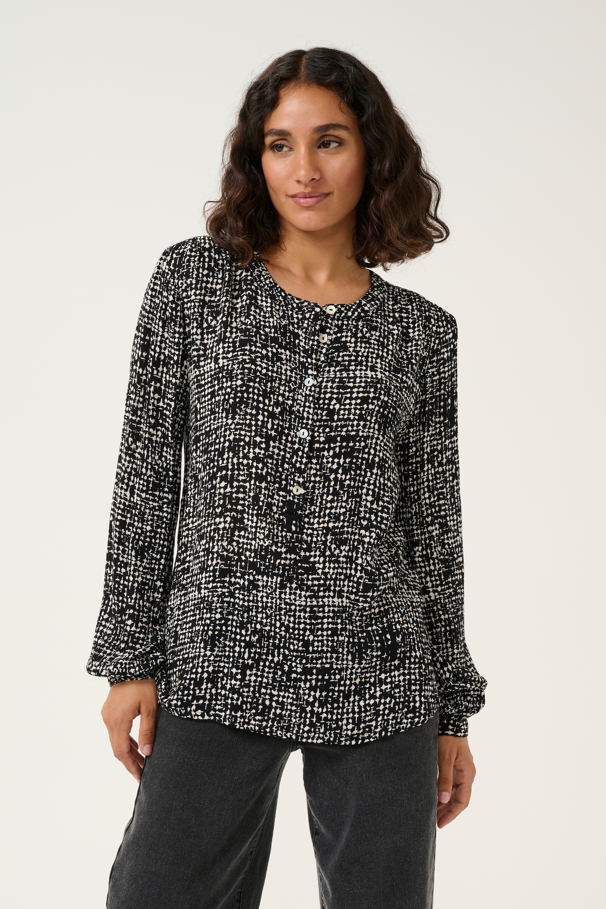KAFFE Langarmbluse »Langarm-Bluse KApollie«