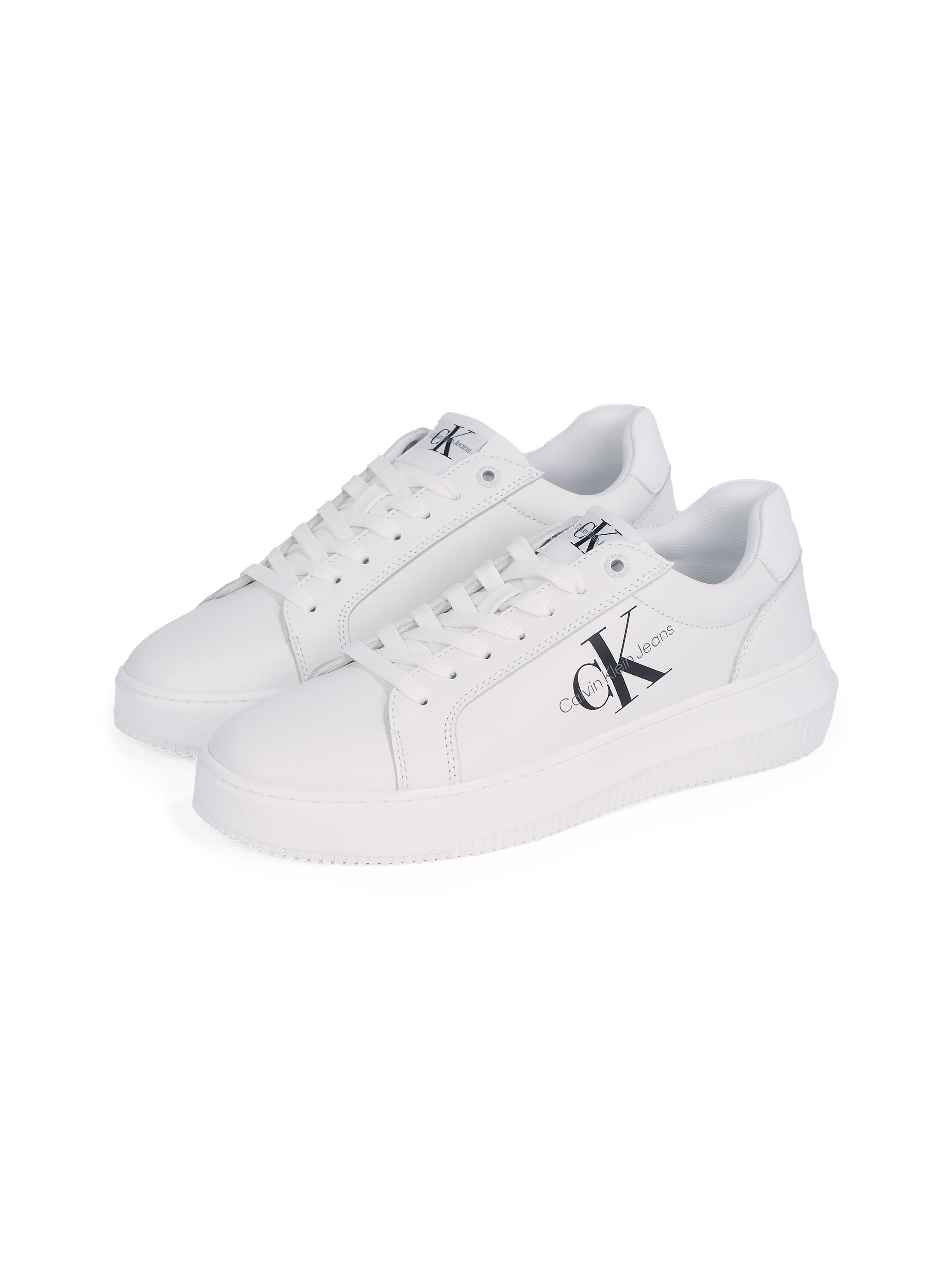 Calvin Klein Jeans Plateausneaker »CHUNKY CUPSOLE MONO LTH WN«, Freizeitschuh, Halbschuh, Schnürschuh mit CK-Schriftzug an der Seite