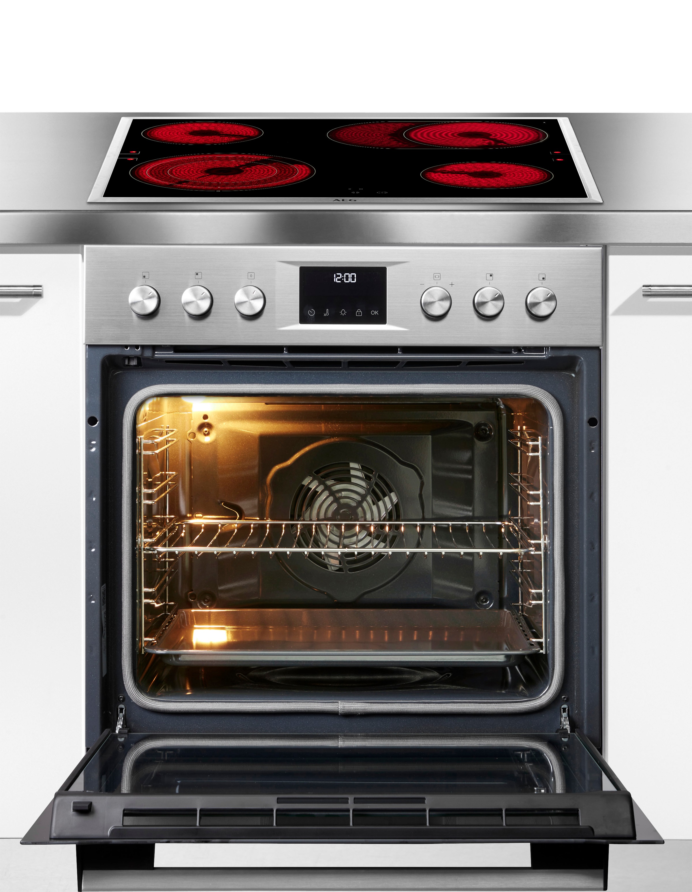 AEG Elektro-Herd-Set Serie 5000 »OU5PE40SM« Pyrolyse-Selbstreinigung Heißluft: Gleichmäßiges Garen auf 3 Ebenen: ideal für Mehrblech‑Backen