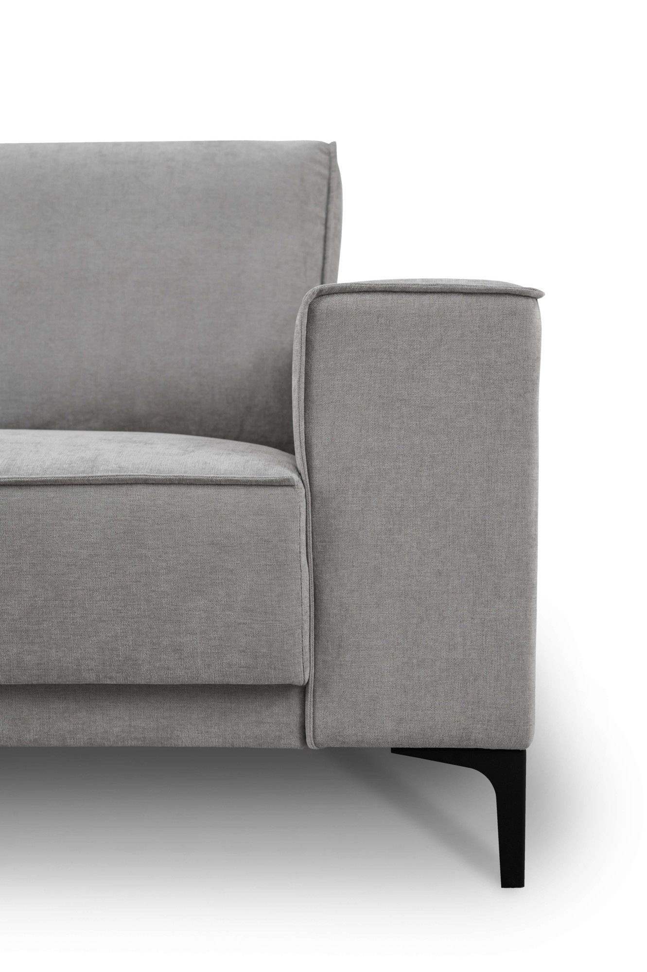 Places of Style Wohnlandschaft »XXL Sofa Oland, Struktur, Flachgewebe, Luxus-Microfaser, Boucle«, U-Form, 342 cm, Wellenunterfederung, Skandi-Design, Metallfüße