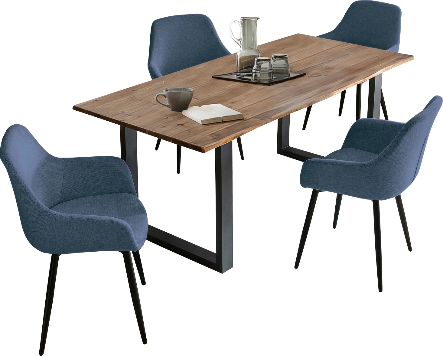 SalesFever Essgruppe »Stilvolle Essgruppe für Ihr Zuhause« Set, 5 Stk. tlg. 5-teiliges Set, Tischplatte mit seidenmattem OSMO Hartwachs-Öl behande