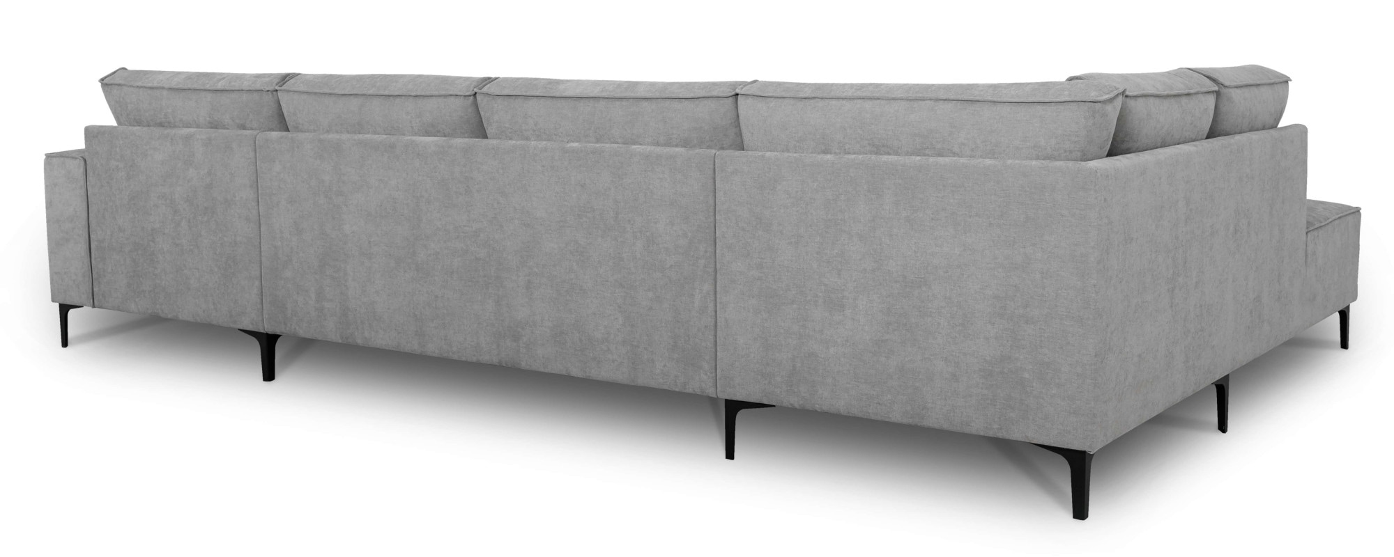 Places of Style Wohnlandschaft »XXL Sofa Oland, Struktur, Flachgewebe, Luxus-Microfaser, Boucle«, U-Form, 345 cm, Wellenunterfederung, Skandi-Design, Metallfüße