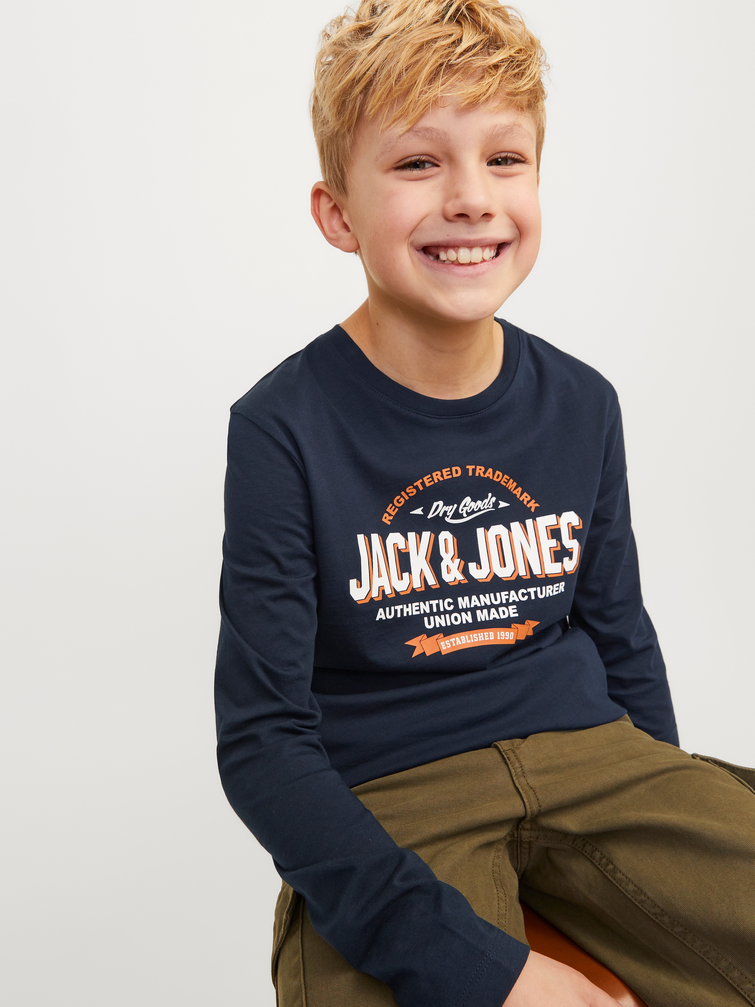 Jack & Jones Junior Langarmshirt »JJELOGO TEE LS O-NECK 2 COL NOOS JNR«