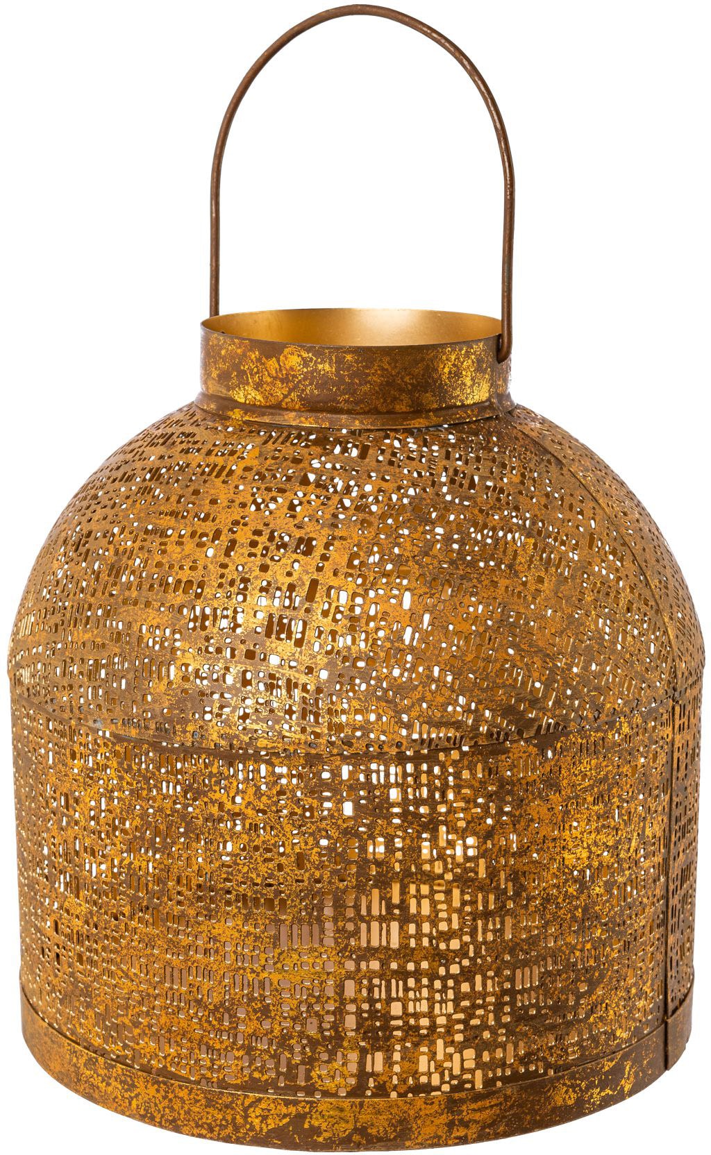 Creativ Deco Windlicht »Weihnachtsdeko« mit mattem Finish in braun, Größe B/H/T: 25 cm