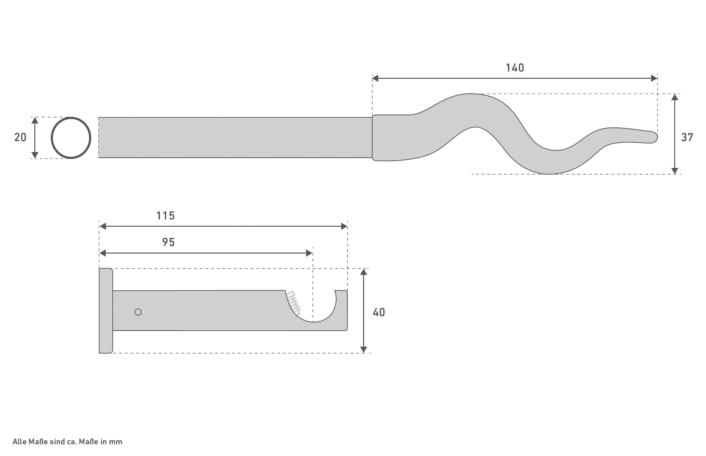 Good Life Vorhangstange »Sepa« Ø 20 mm 1 läufig-läufig Fixmaß
