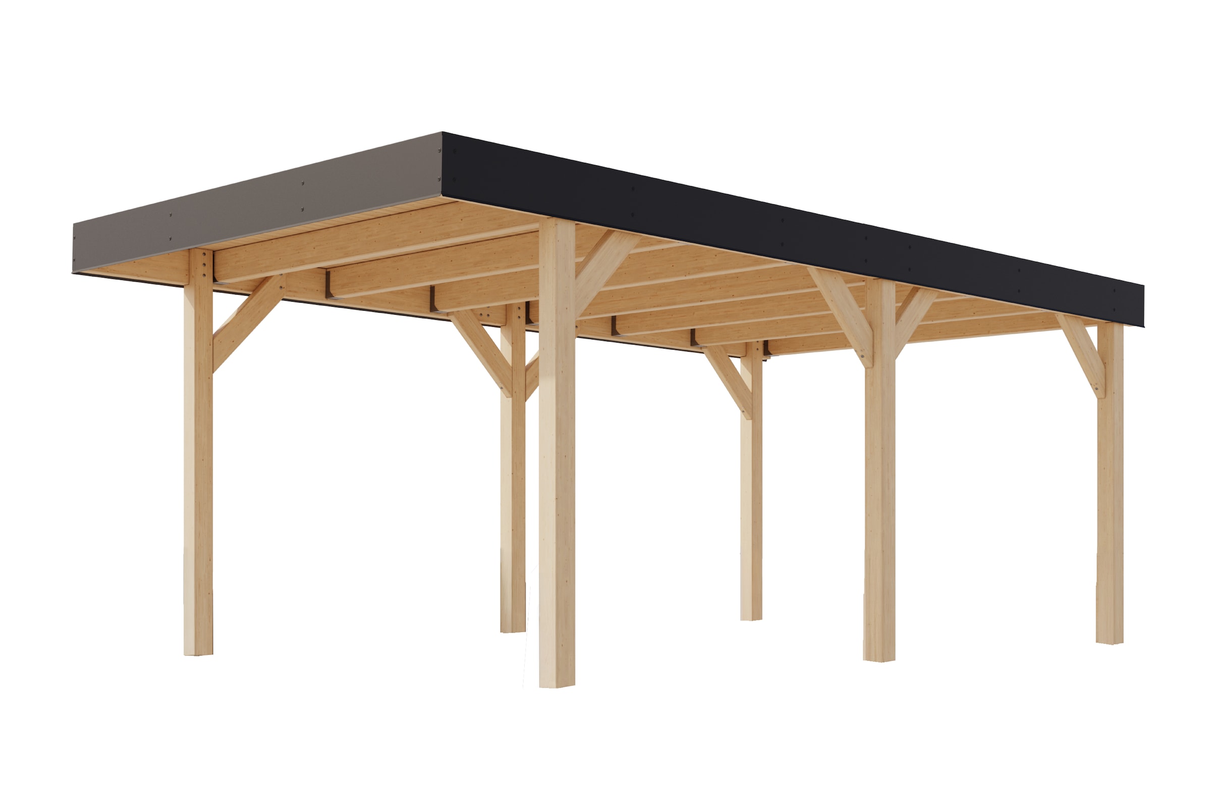 Karibu Einzelcarport »aus kesseldruckimprägniertem Massivholz« Holz teilmassiv 288 cm naturbelassen schützt das Fahrzeug das ganze Jahr über vor Witterungseinflüssen