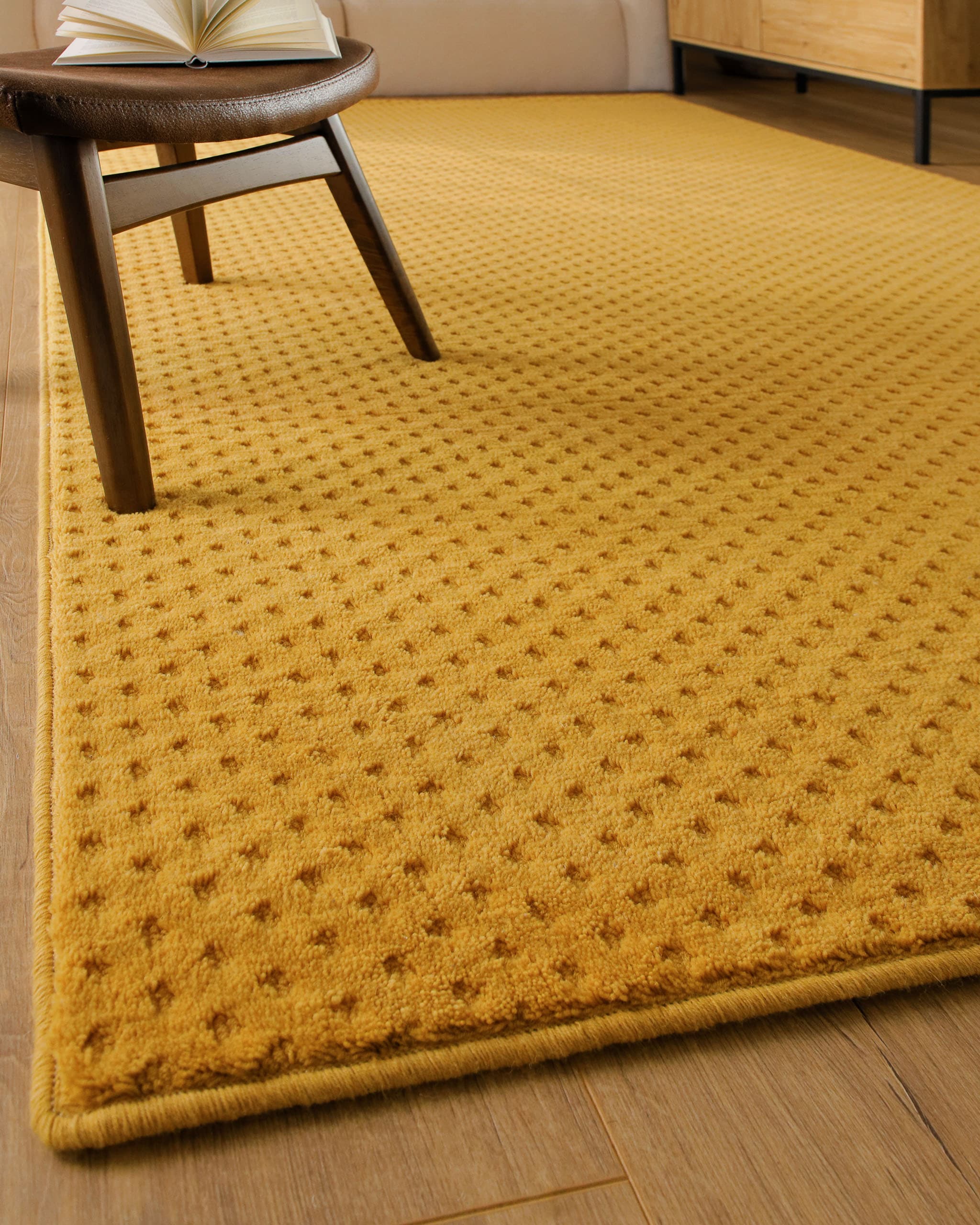 Wecon home Teppich »Castello THREE« rechteckig 7 mm Höhe Schurwolle, Kurzflor mit Hoch-Tief-Effekt, Wohnzimmer, Punktmuster