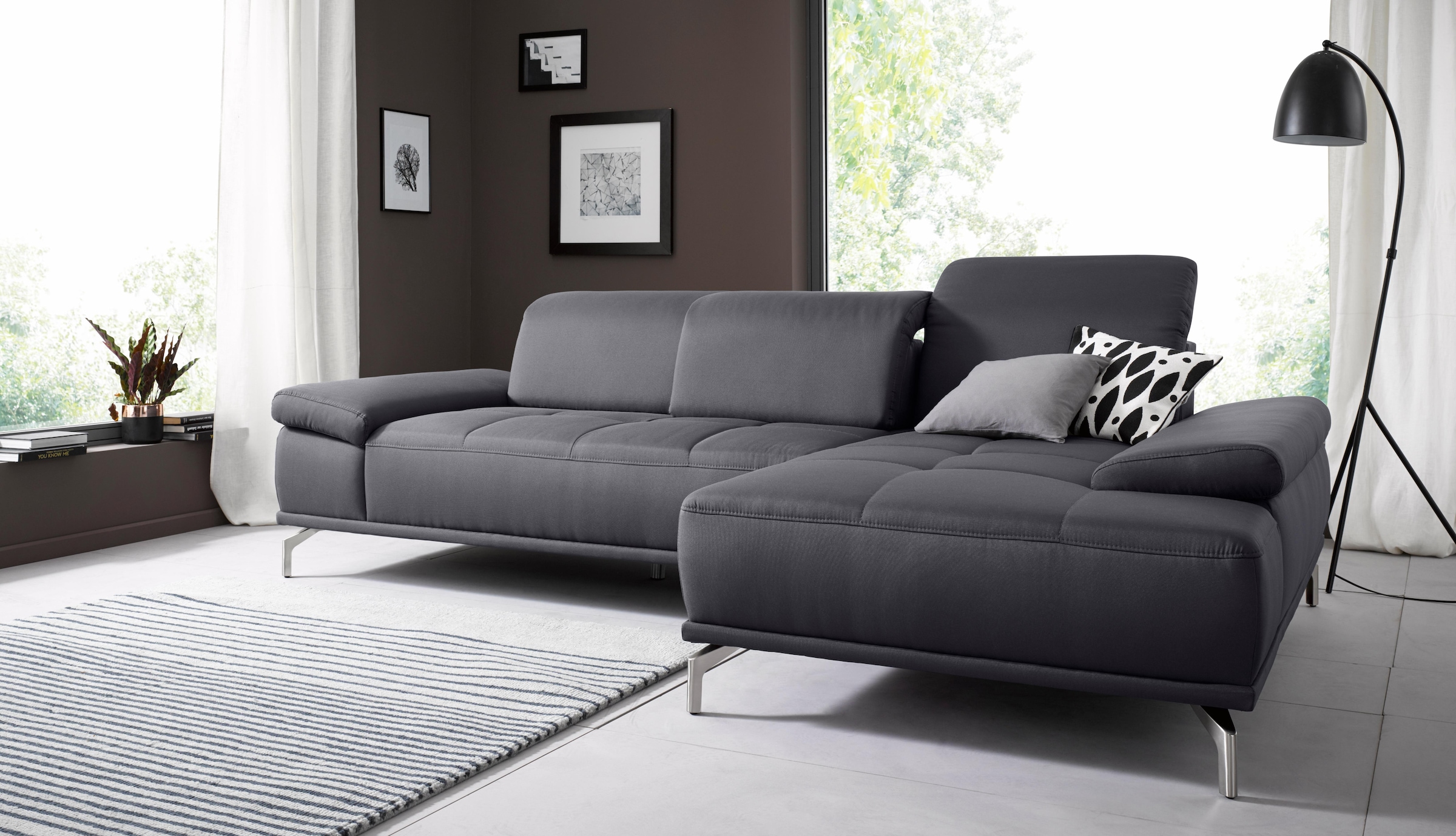 PLACES OF STYLE Ecksofa »Caluna« Inkl.Sitztiefenverstellung, wahlweise mit Kopf- und Armteilverstellung