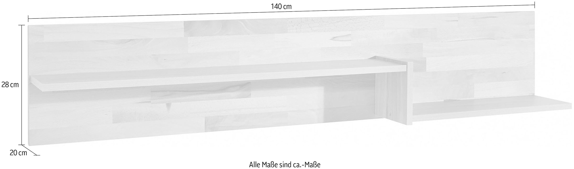 Home affaire Wandregal, Breite 140 cm, teilmassiv, FSC®-zertifiziert