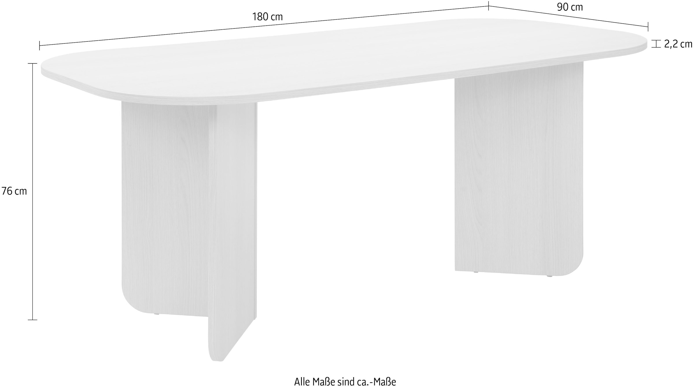 TOM TAILOR HOME Esstisch »ROUNDES TABLE«, Tischplatte und -beine mit gerundeten Ecken.
