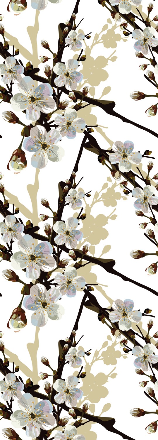 queence Vinyltapete »Amber«, bedruckt-Motiv-botanisch-floral-gemustert-natürlich, 90x250cm, selbstklebend, kinderleichte Anbringung, Sticker