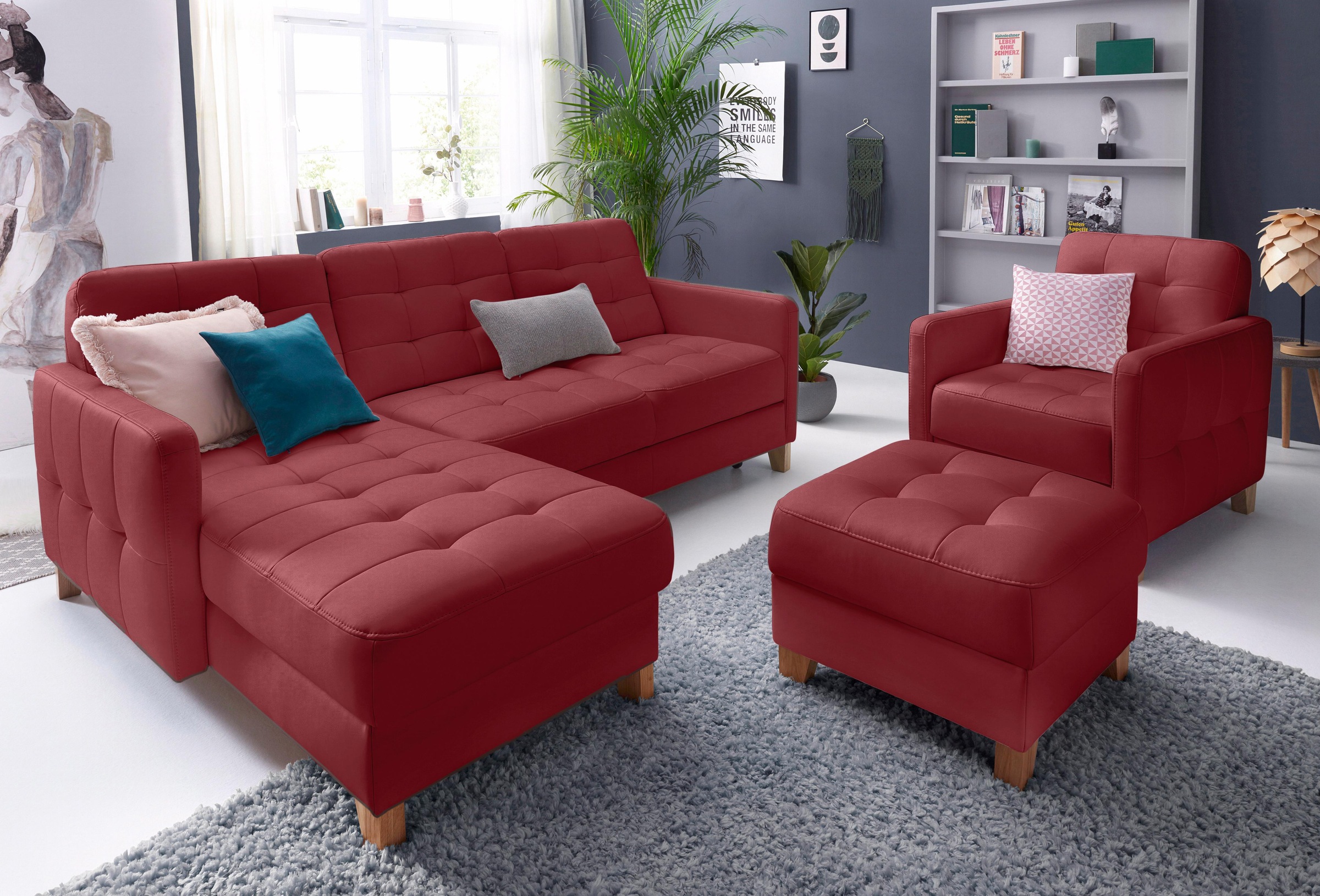 exxpo - sofa fashion Hocker »Elio bequemer Sitzkomfort und aufwendiger Detailverarbeitung«, mit Staufach unter der Sitzfläche