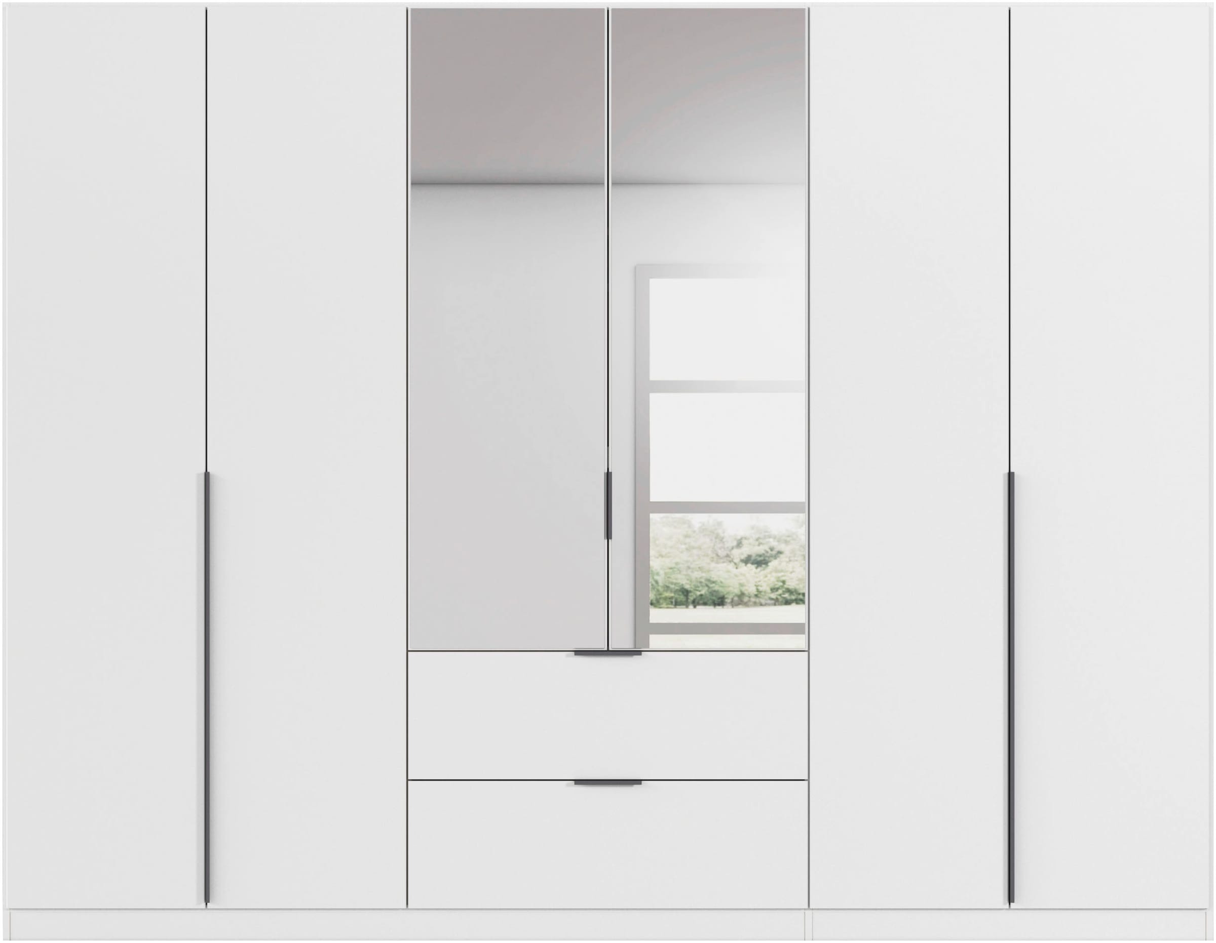 rauch Drehtürenschrank »Kleiderschrank Schrank Garderobe AGORDO mit Dekor- oder Hochglanzfront«, (in zwei Griff-Farben mit Dekor- oder Hochglanzfront), mit Außenschubkästen, in 6 Breiten und 2 Höhen MADE IN GERMANY