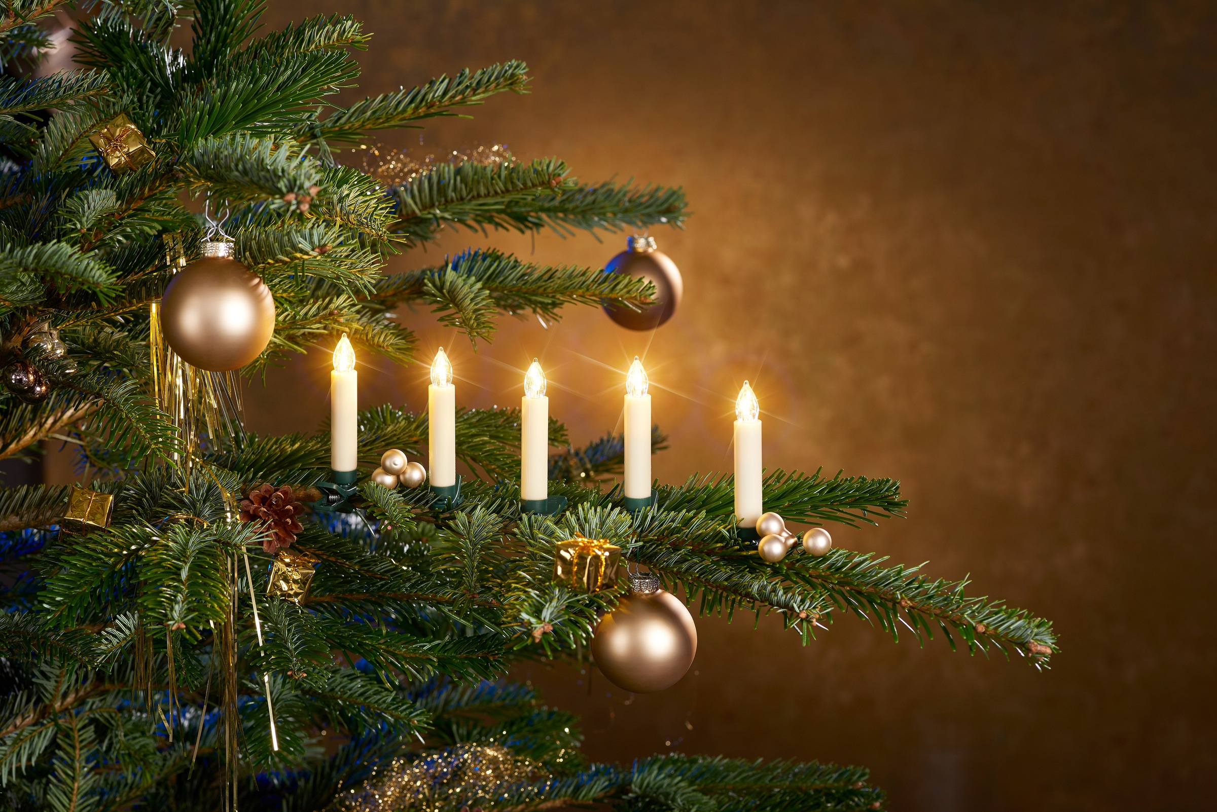 BONETTI LED-Christbaumkerzen »Weihnachtsdeko, Christbaumschmuck«, 25 St.-flammig, kabellos, Kerzen plus 8 Dornen