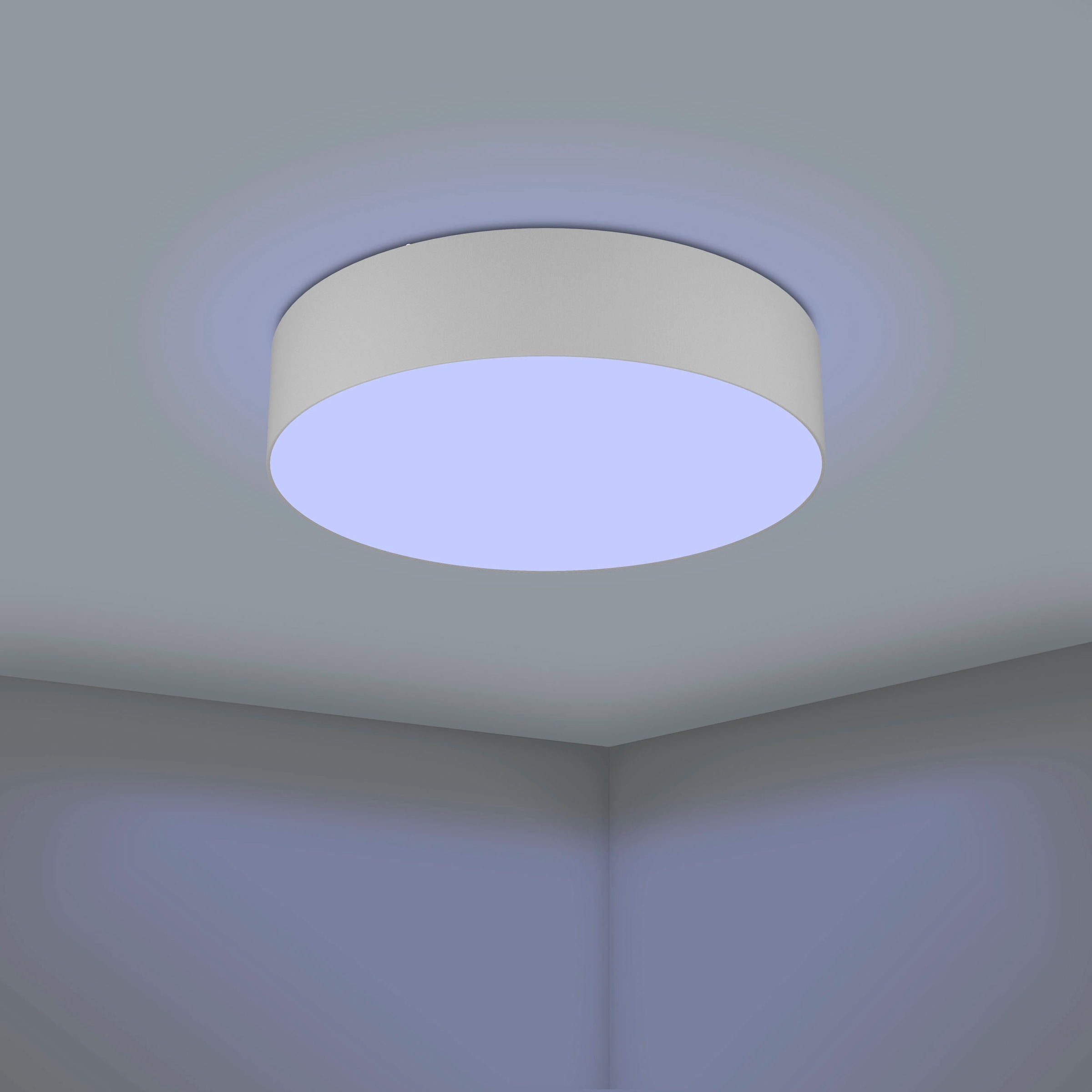EGLO Deckenleuchte »ROMAO-Z Deckenlampe grau, Textil, ZigBee 3.0, Timer, Disco-Modus«, Leuchtmittel LED-Modul | LED fest integriert, App / Sprachsteuerung Alexa, ‎‎‎‎‎‎‎Ø 77cm, exkl. Fernbedienung