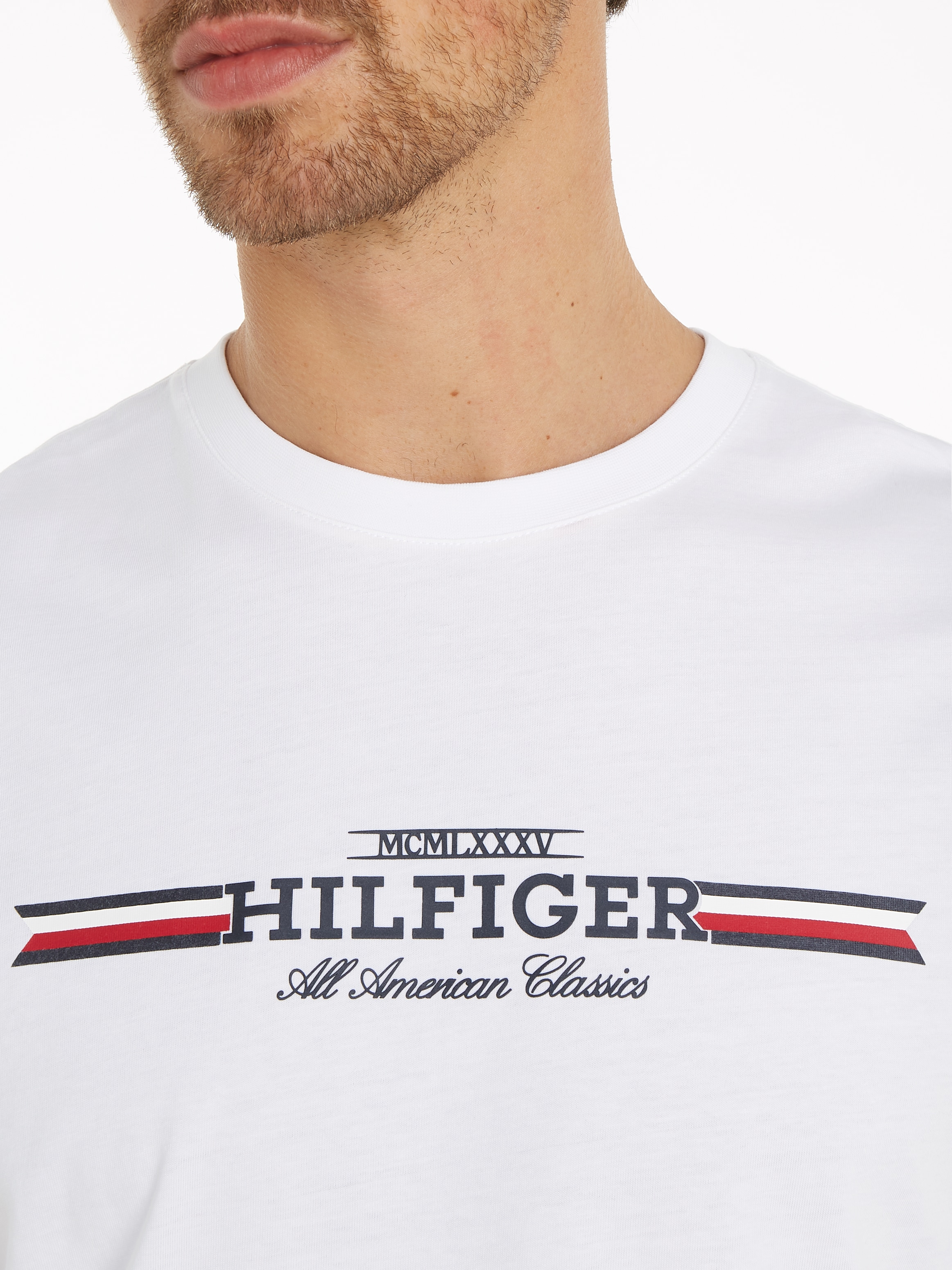 Tommy Hilfiger Rundhalsshirt »HILFIGER CHEST STRIPE TEE«