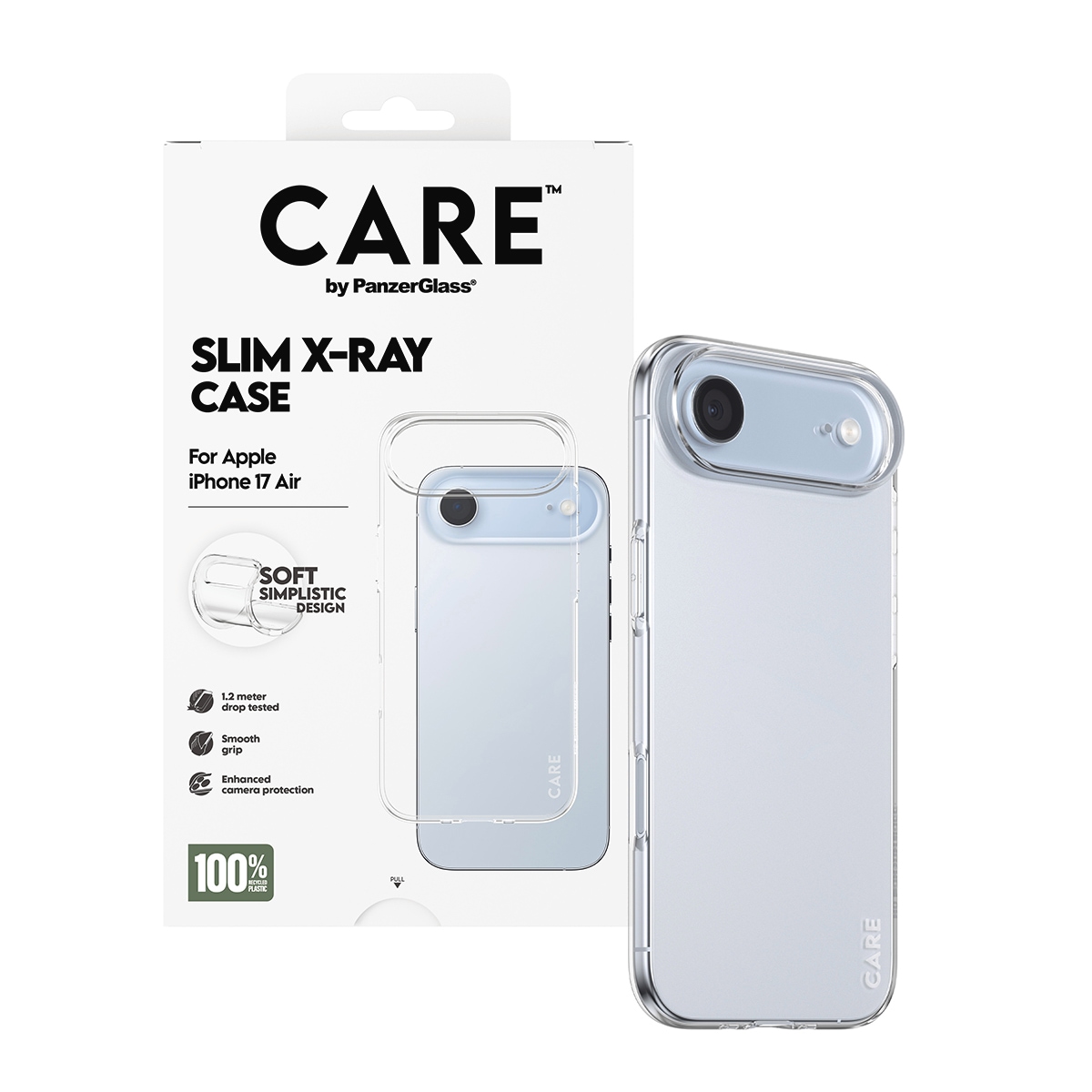 CARE by PanzerGlass Handyhülle »Slim X-Ray Case für Apple iPhone Air« Apple iPhone Air Backcover, Schutzhülle, Handyschutzhülle, Case, Schutzcase, stoßfest