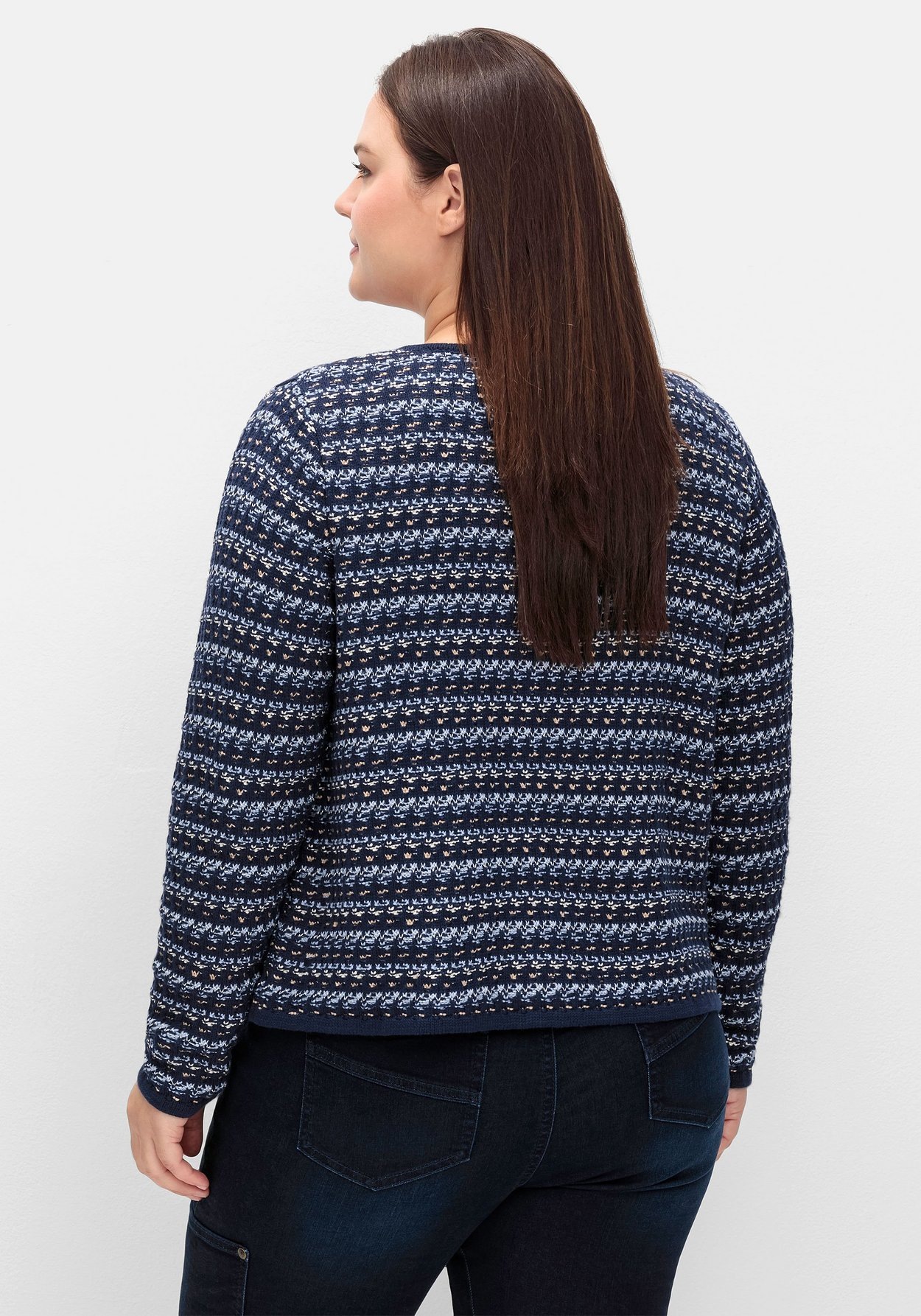 Sheego Strickjacke »Strickjacke im Strukturstrick, mit Effektgarn«