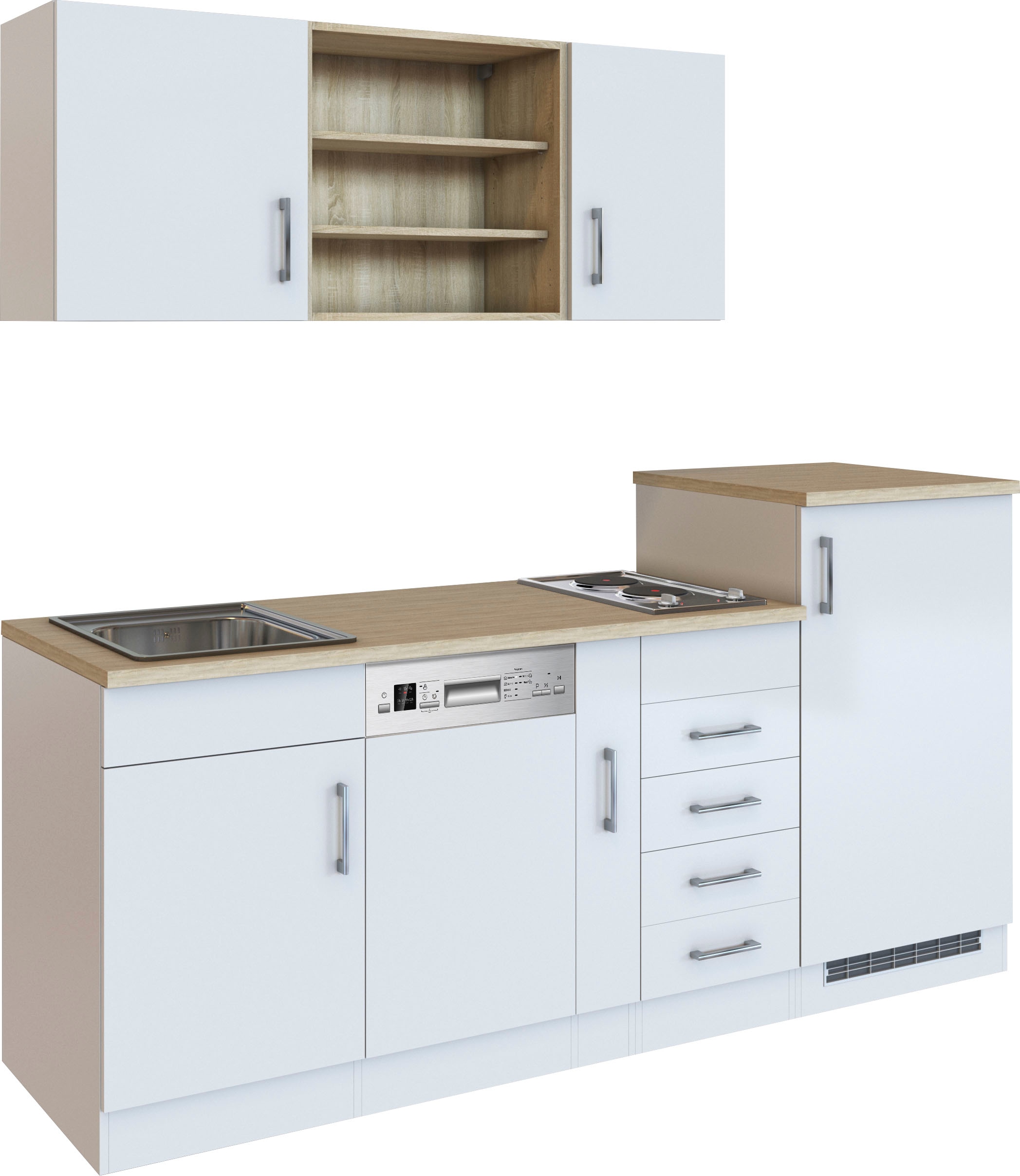 KOCHSTATION Küche »KS-Mali«, Breite 210 cm, mit E-Geräten