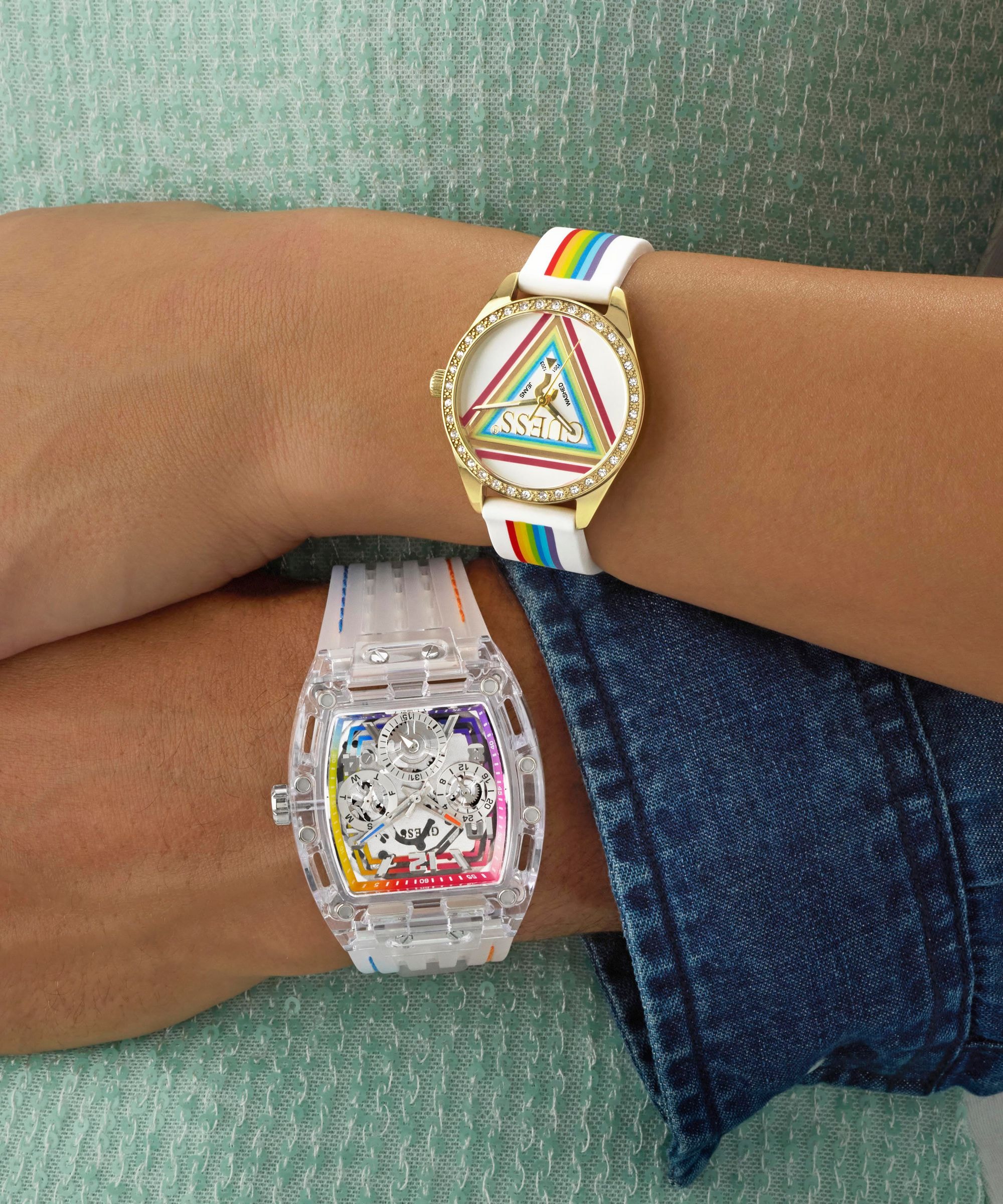 Guess Multifunktionsuhr »PHOENIX« Quarzuhr, Armbanduhr, Herrenuhr, Silikonarmband, analog, Wochentag