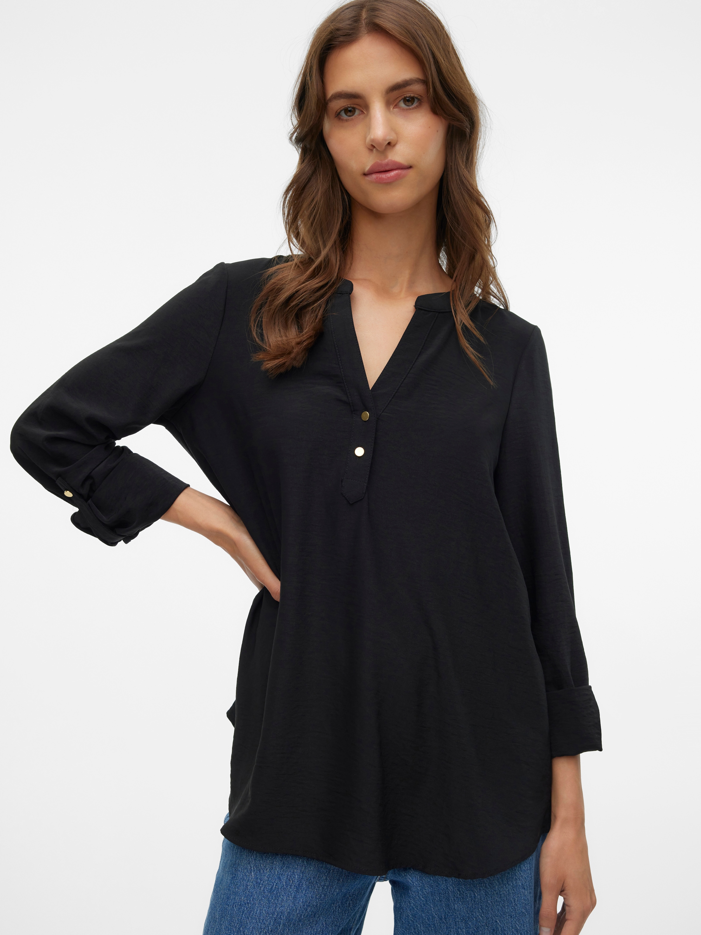 Blusenshirt »VMANI LS TOP WVN GA NOOS«