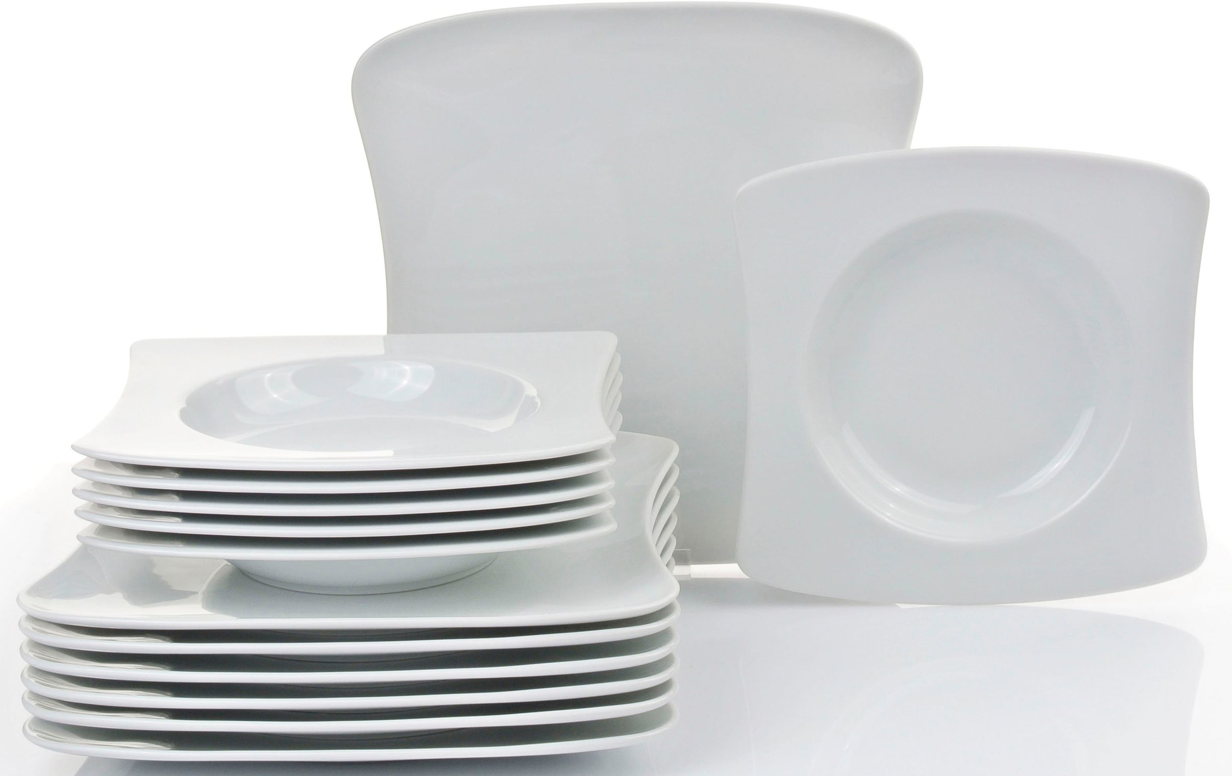 Retsch Arzberg Tafelservice »Geschirr-Set SANDY« Teller Set, weiß, Made in Germany, 12 Teile, für 6 Personen