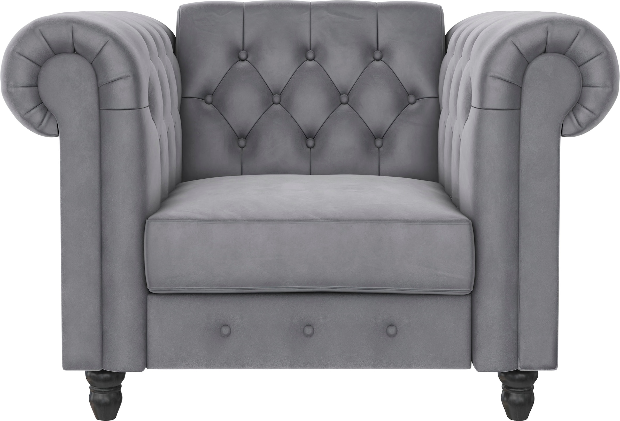 Dorel Home Chesterfield-Sessel »Felix«, mit Rückenlehne 3-fach verstellbar, Beine Massivholz, Sitzhöhe 46 cm