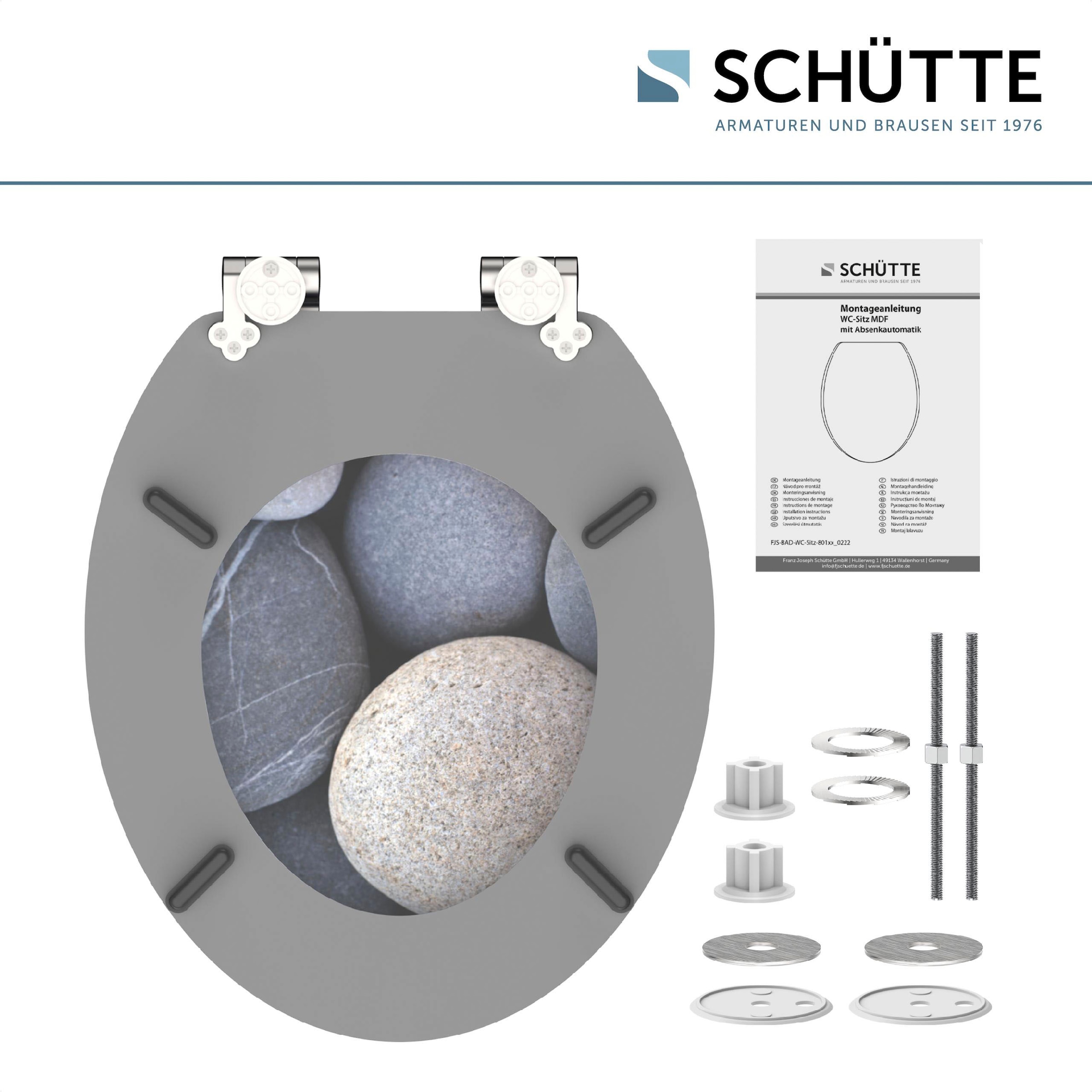 Schütte WC-Sitz »GREY STONES«, mit Absenkautomatik und Holzkern, MDF