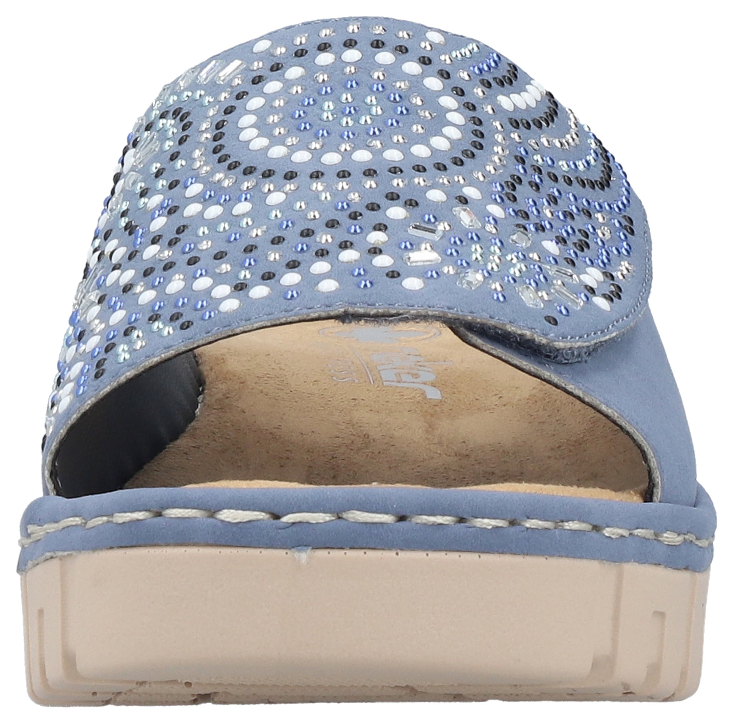 Rieker Pantolette  Sommerschuh, Strandschuh, Hausschuh mit regulierbarem Klettverschluss