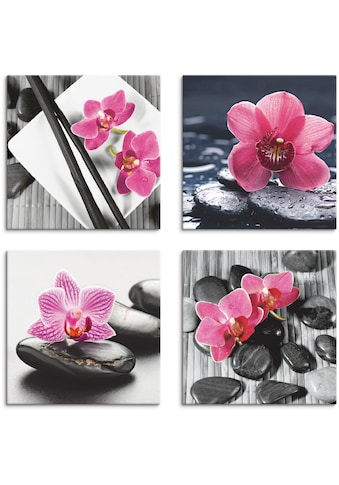 Artland Leinwandbild »Asiatische Komposition Orchidee Zen«, Zen, (4 St.) kaufen