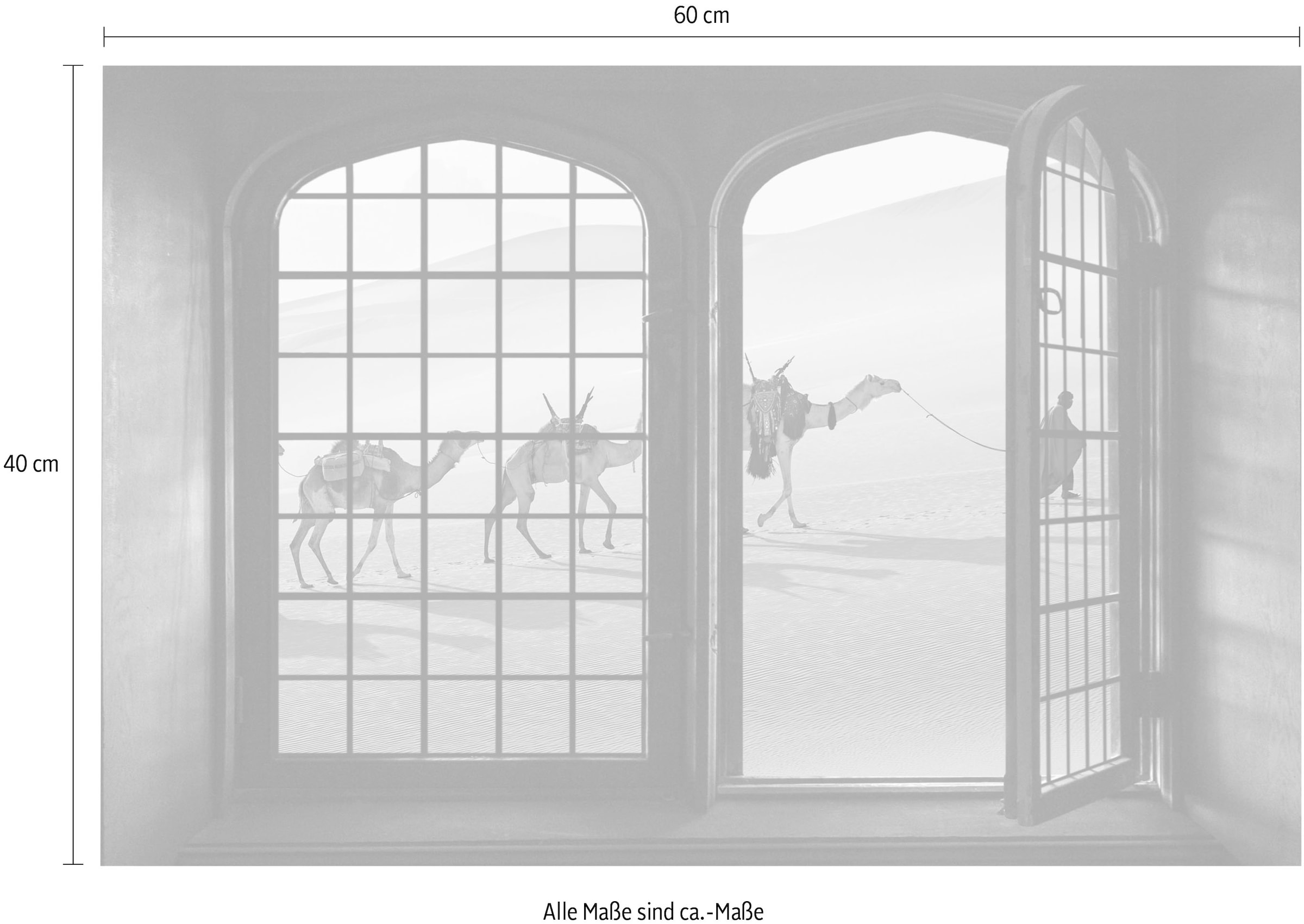 queence Wandsticker »Wüste«, Wandsticker, Wandbild, selbstklebend, 3D, Fenster
