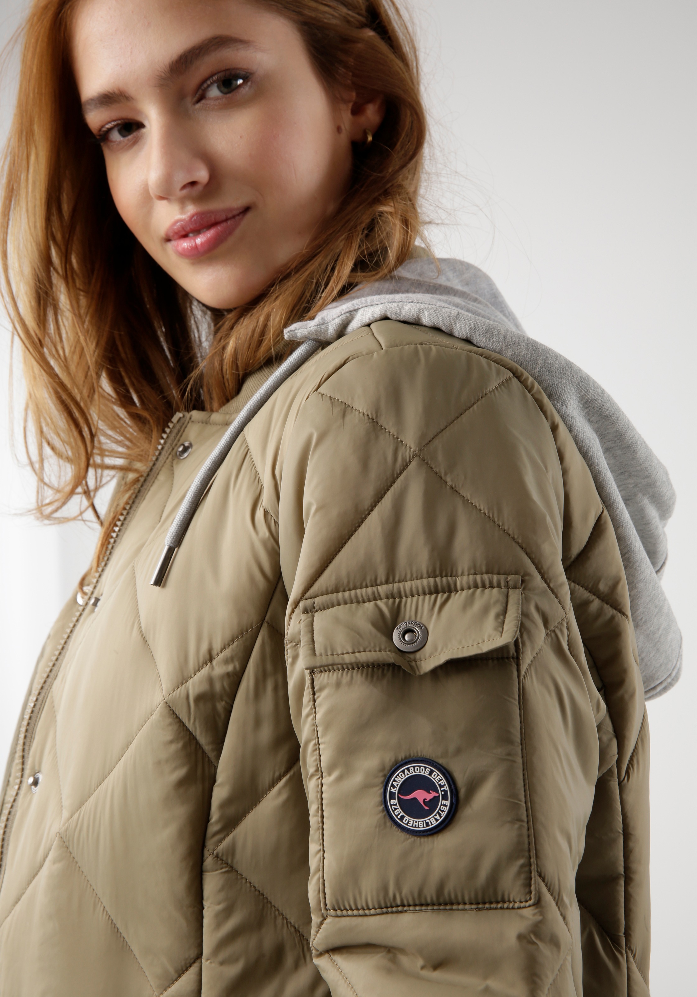 KangaROOS Steppmantel, mit abnehmbarer Sweat-Kapuze