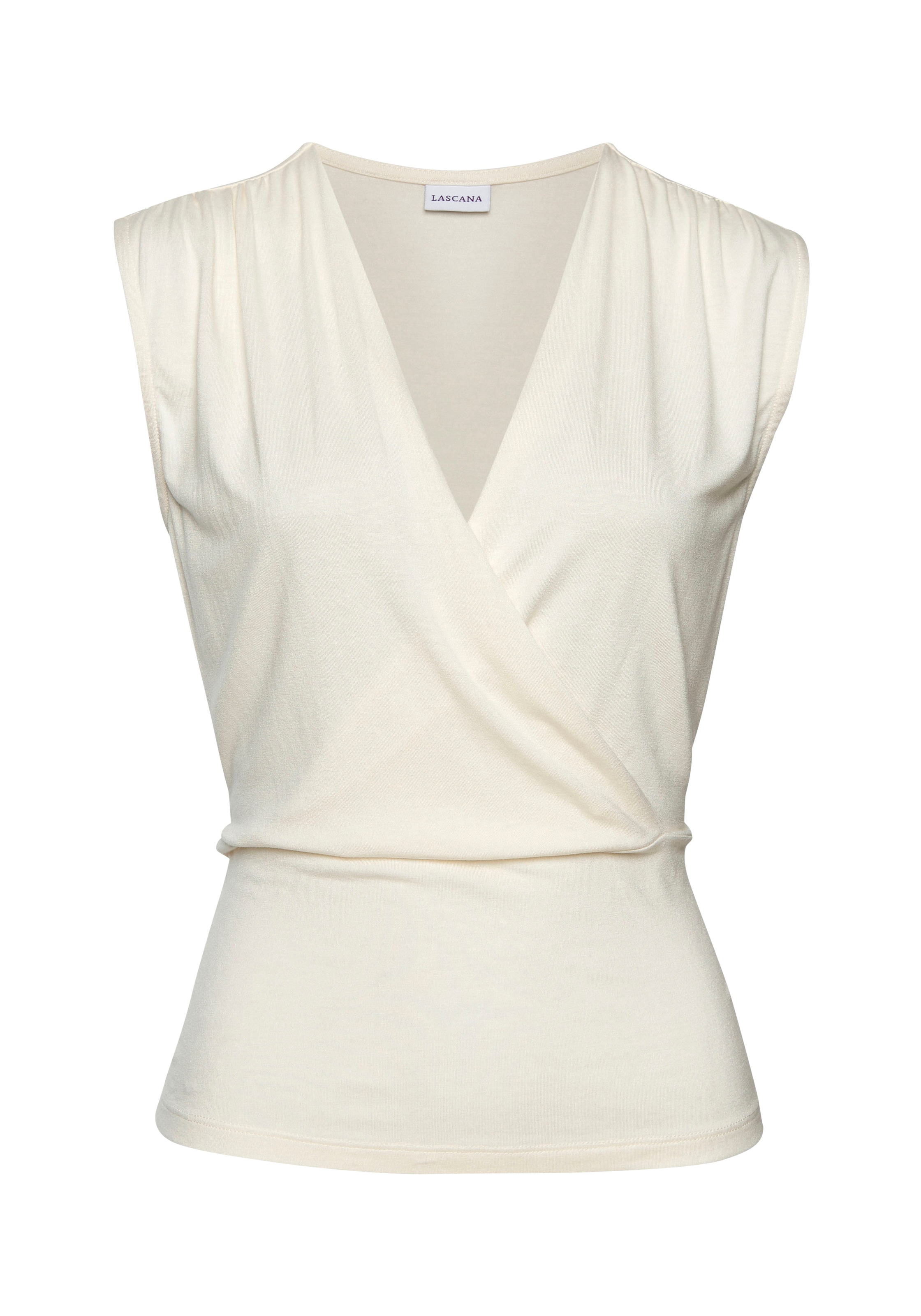 LASCANA Shirttop mit dezenten Raffungen an der Schulter, elastisches Damentop