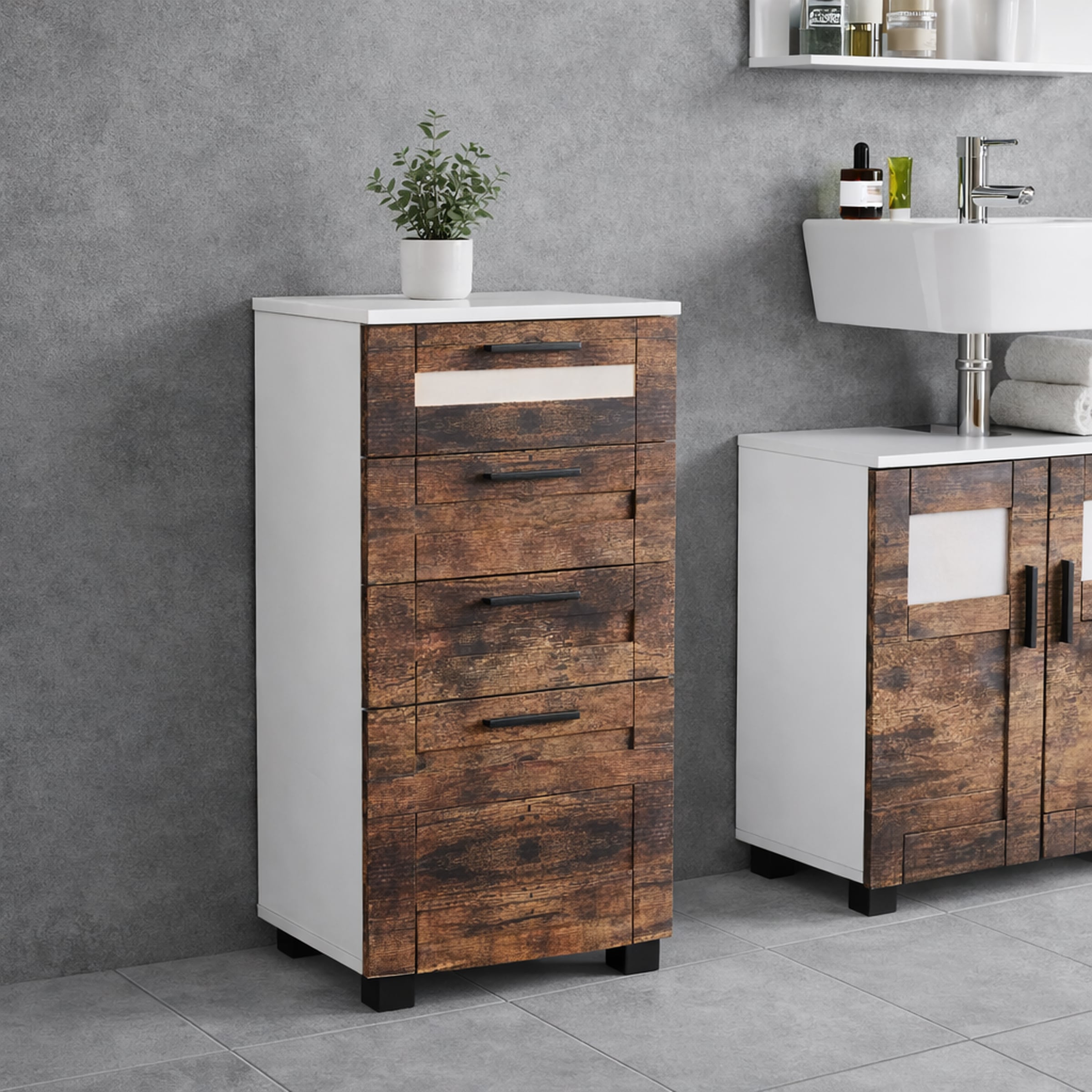 VCM Midischrank »Midischrank Schubladen Nilari 76 x 38 x 28 cm« 1 Stk. tlg.