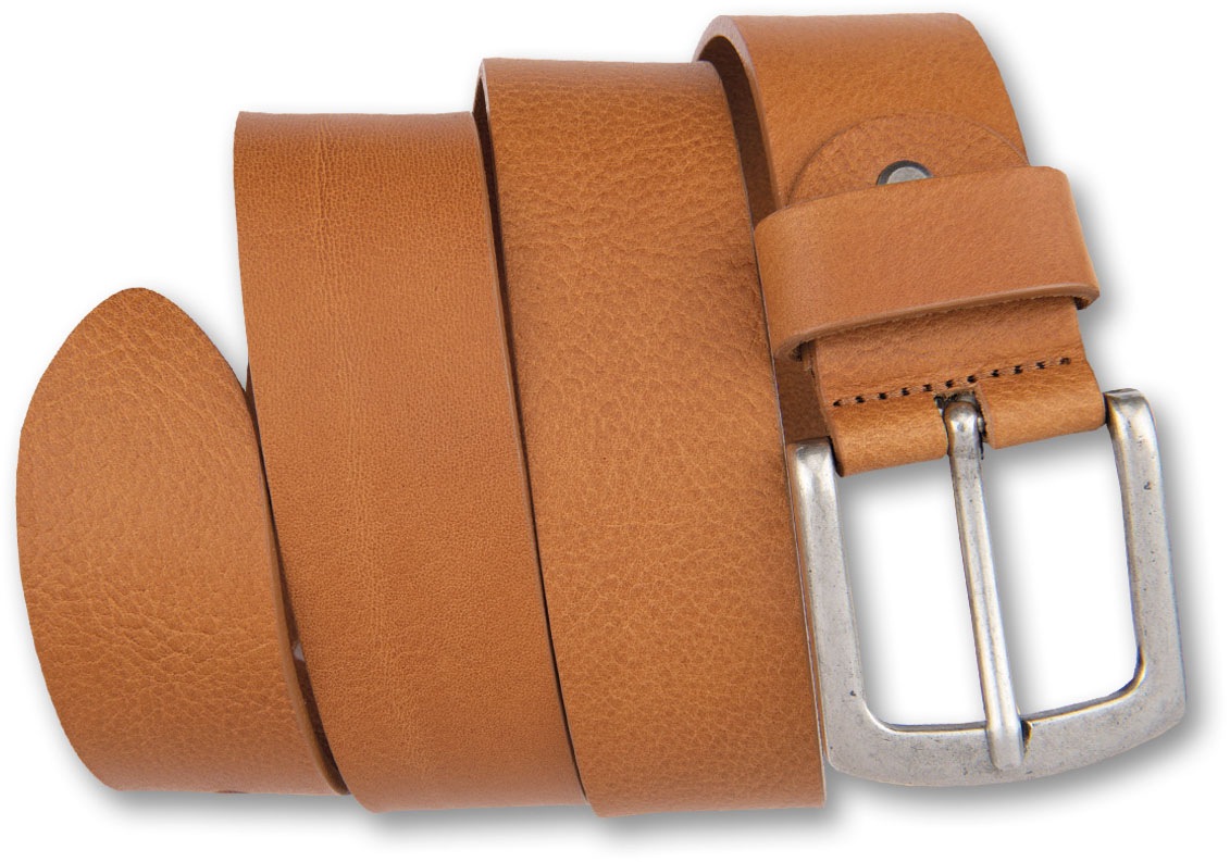 Bernd Götz Herren Ledergürtel mit silberfarbener Schließe in braun, Größe 95