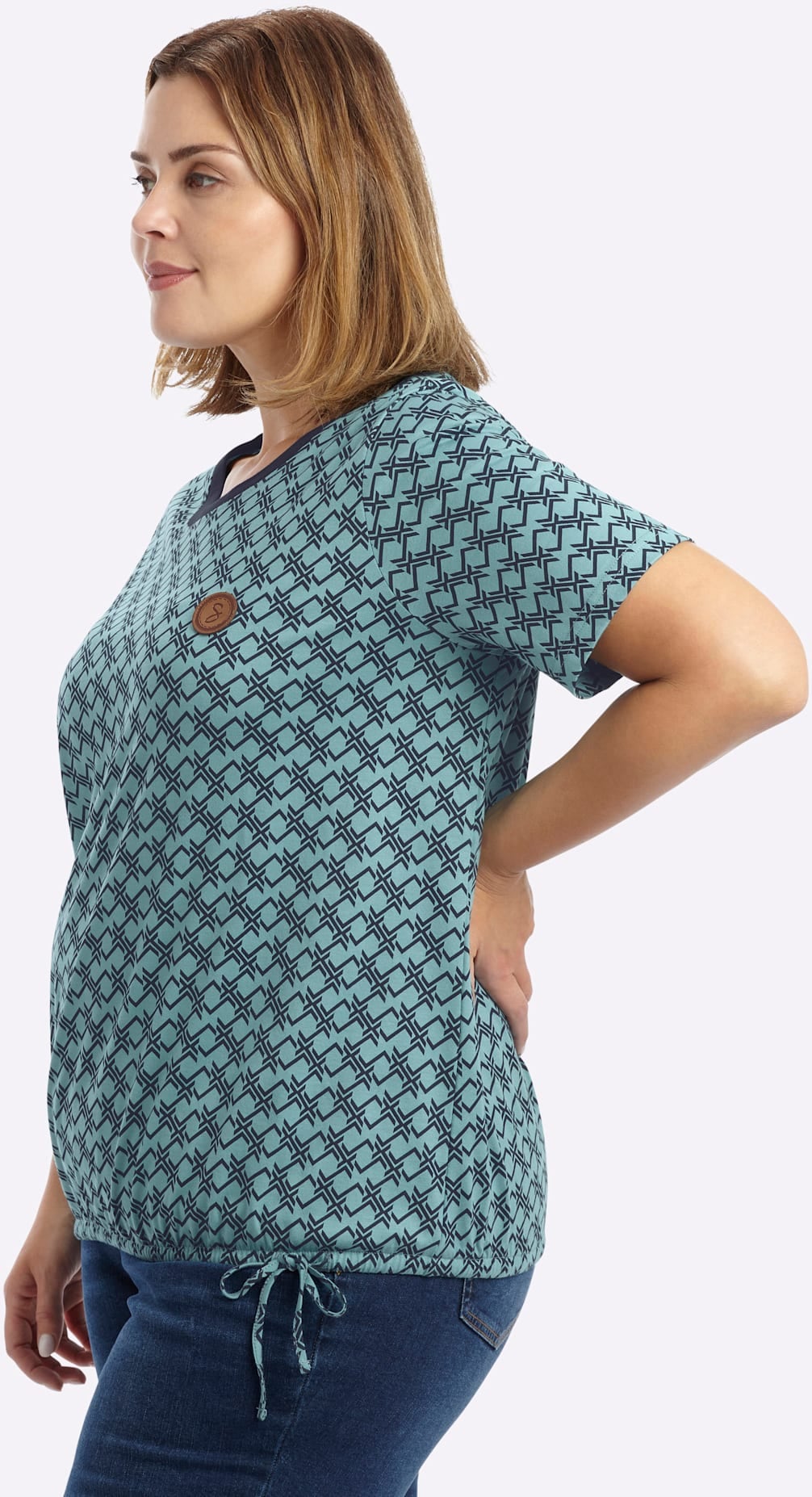 Sheego Rundhalsshirt »Halbarmshirt« 1