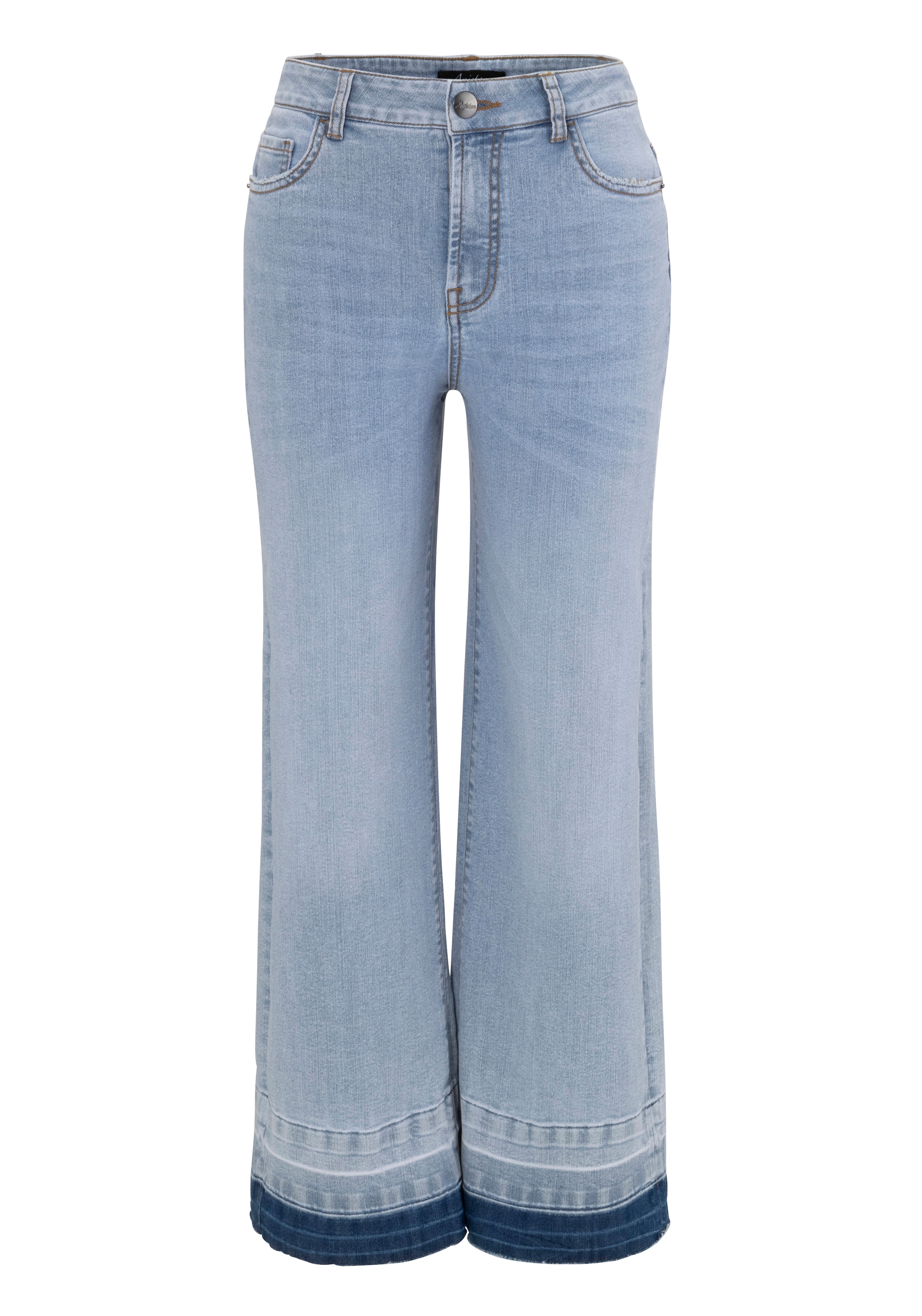 Aniston CASUAL Straight-Jeans, mit trendiger ausgefranstem leicht online am Saum Waschung OTTO bei