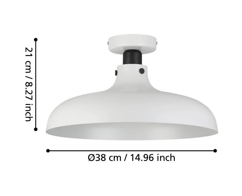 EGLO Deckenleuchte »MATLOCK« E27 1 Stk. Deckenlampe, Metall in Grau und Schwarz, Flurlampe, E27, Ø 38 cm