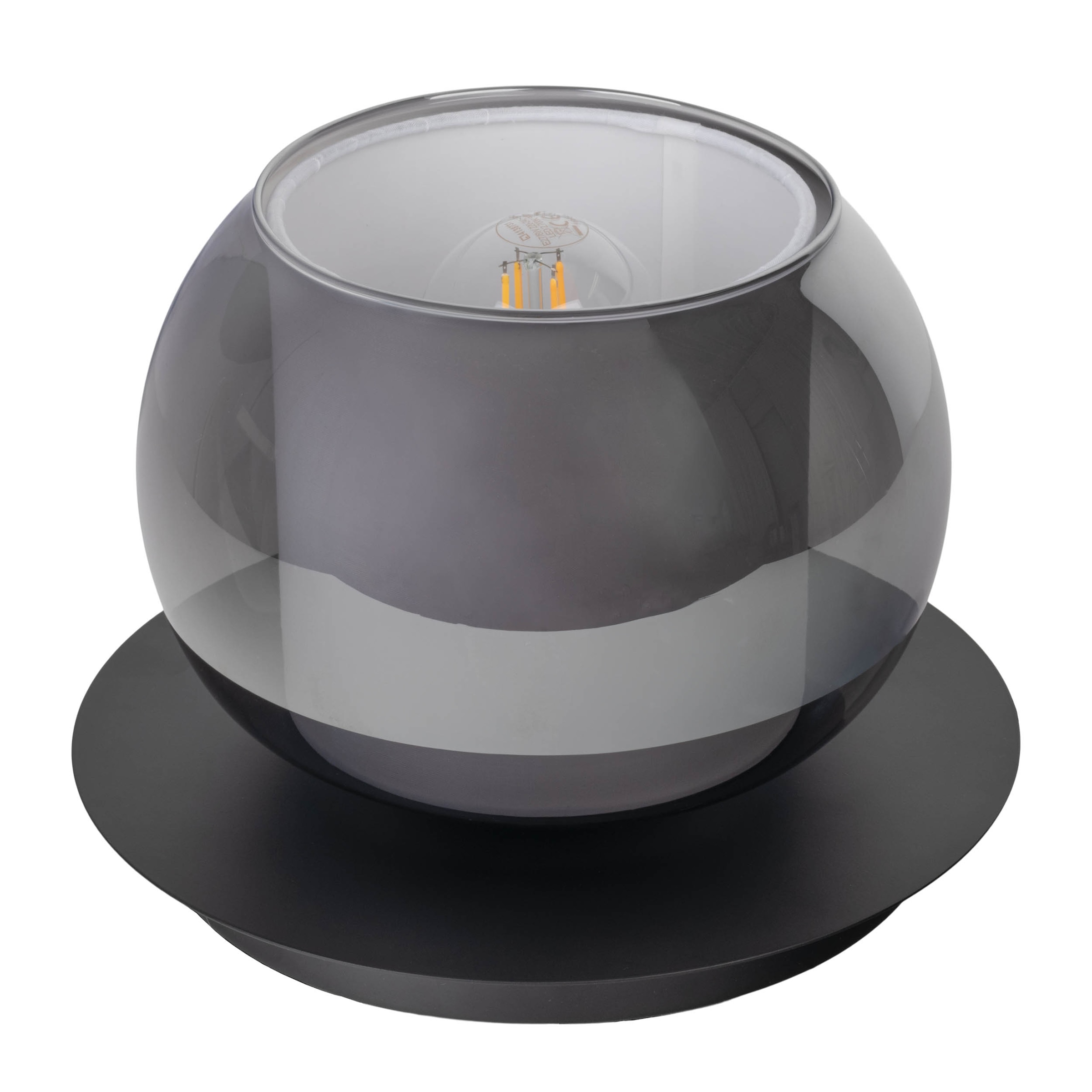 OTTO home Tischleuchte »Tanissa« E27 1 Stk. rund, Schirm Rauchglas, Innenschirm Stoff weiß, 1x E27 exkl., D: 18cm