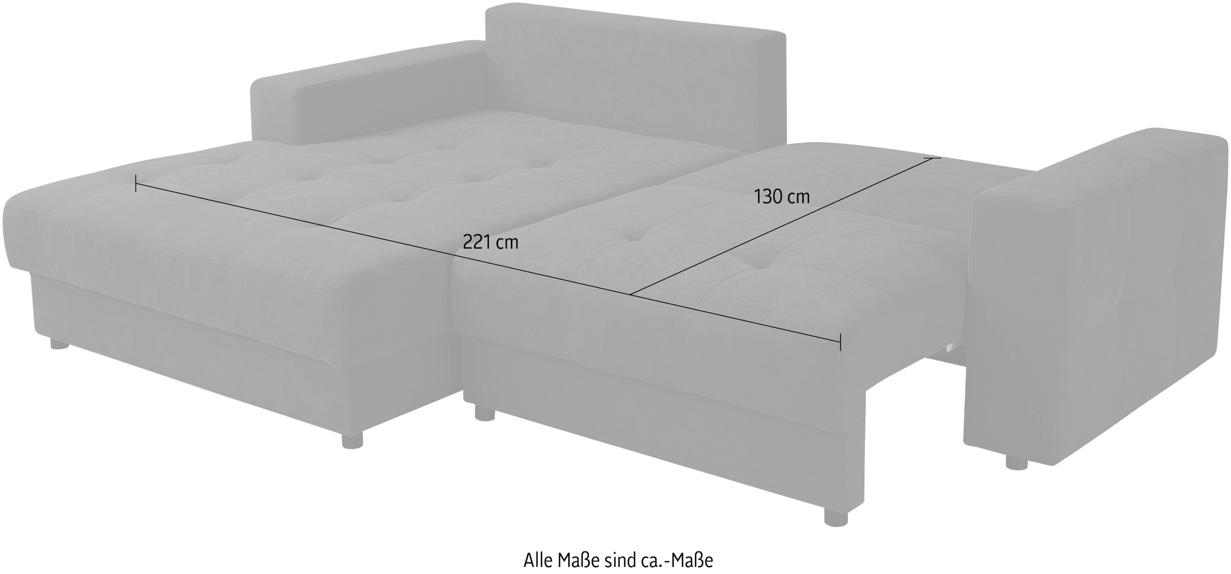 WERK2 Ecksofa »Indiana inkl. Bettfunktion & Bettkasten, bequem, Breite 270cm, L-Form« Moderne, elegante Polsterecke, Komfortpolsterung und losen Kissen.