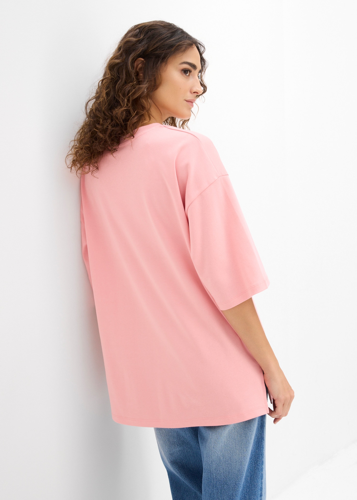 bonprix Longshirt Oversized Schnitt, Halbarm, für Frühling und Sommer