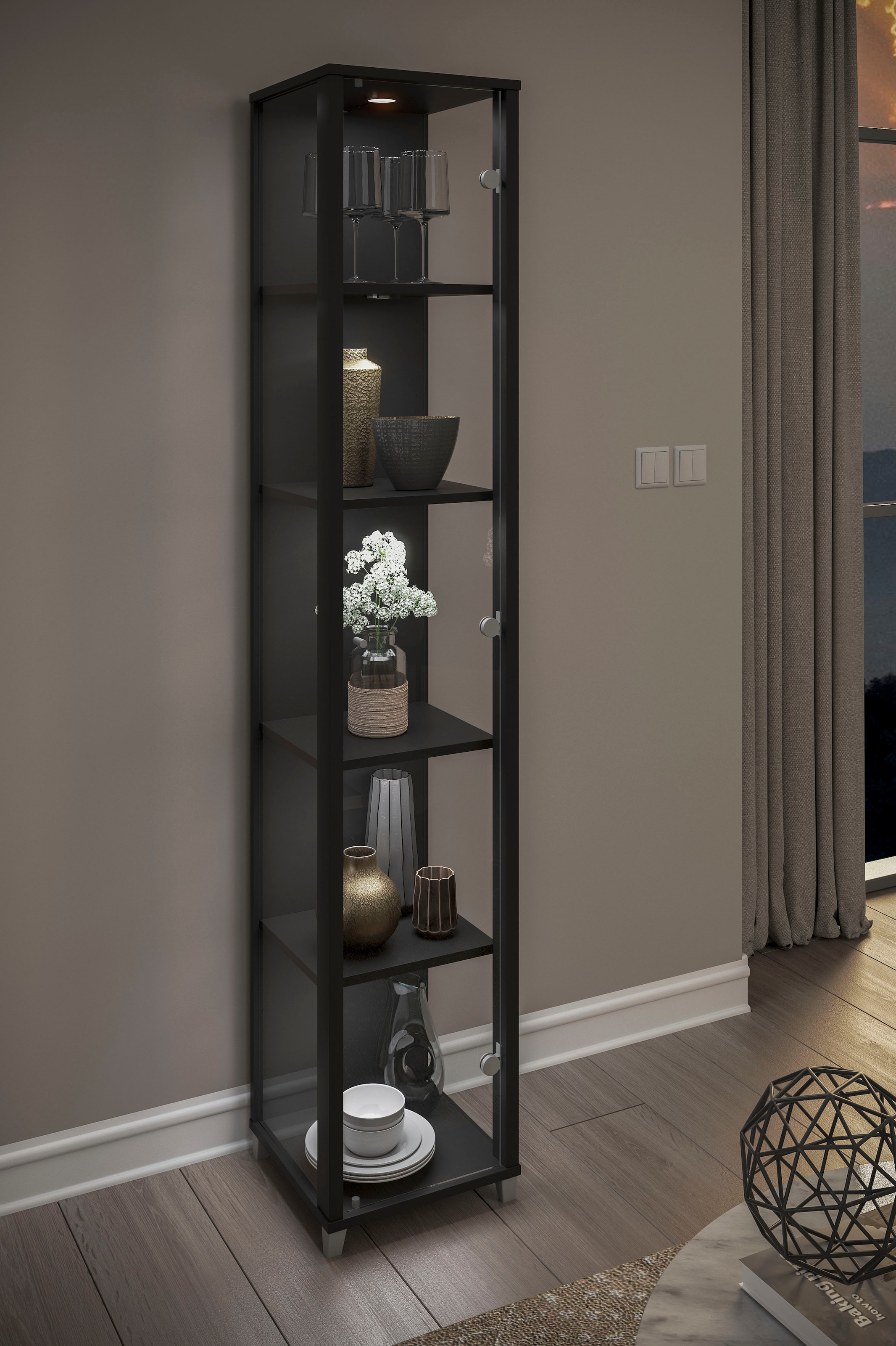 fif möbel Vitrine »OPTIMA«, Standvitrine, Vitrinenschrank, Glasvitrine, Sammlervitrine