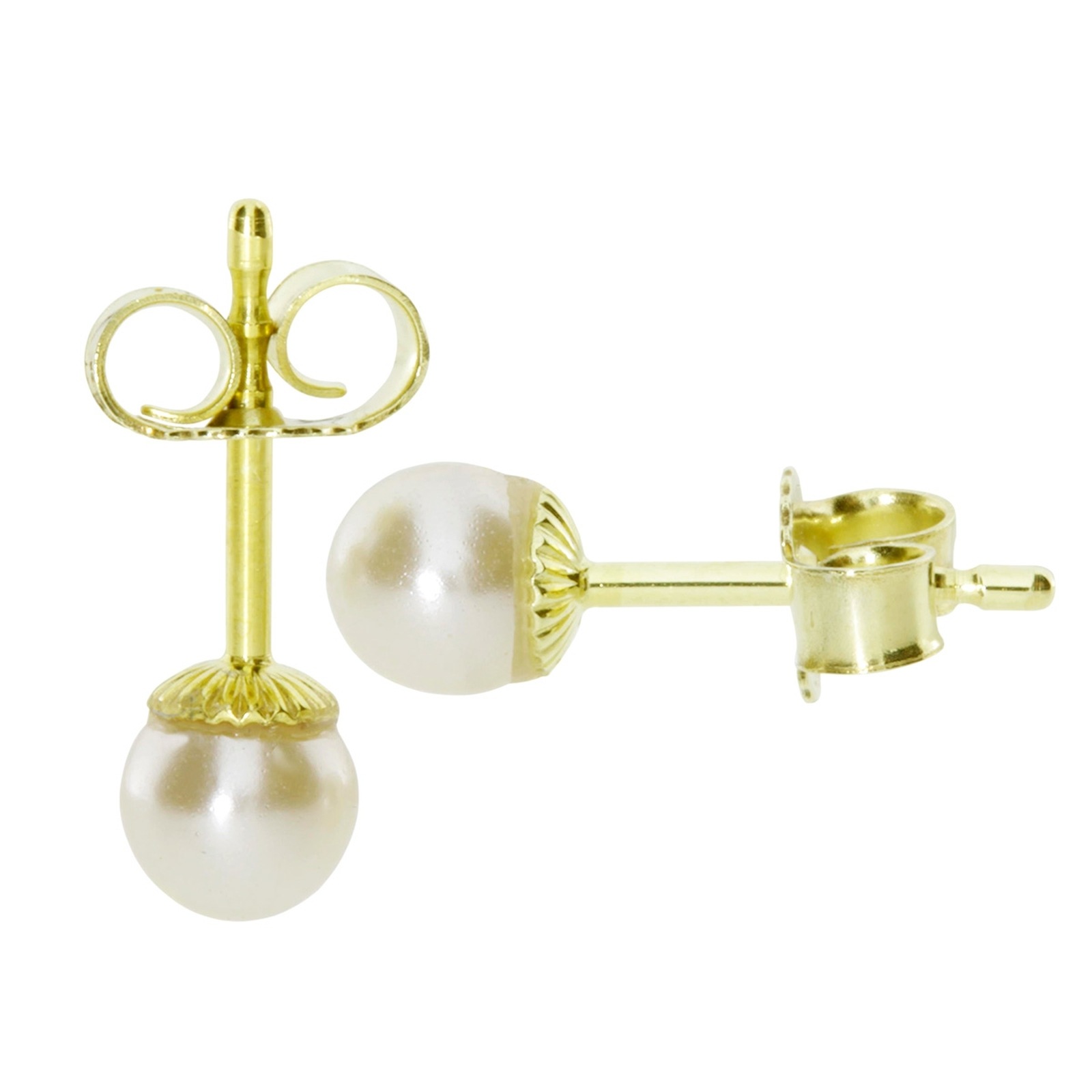 OSTSEE-SCHMUCK Paar Ohrstecker »- Klassisch 5 mm - Gold 333/000 - Wachsperle«