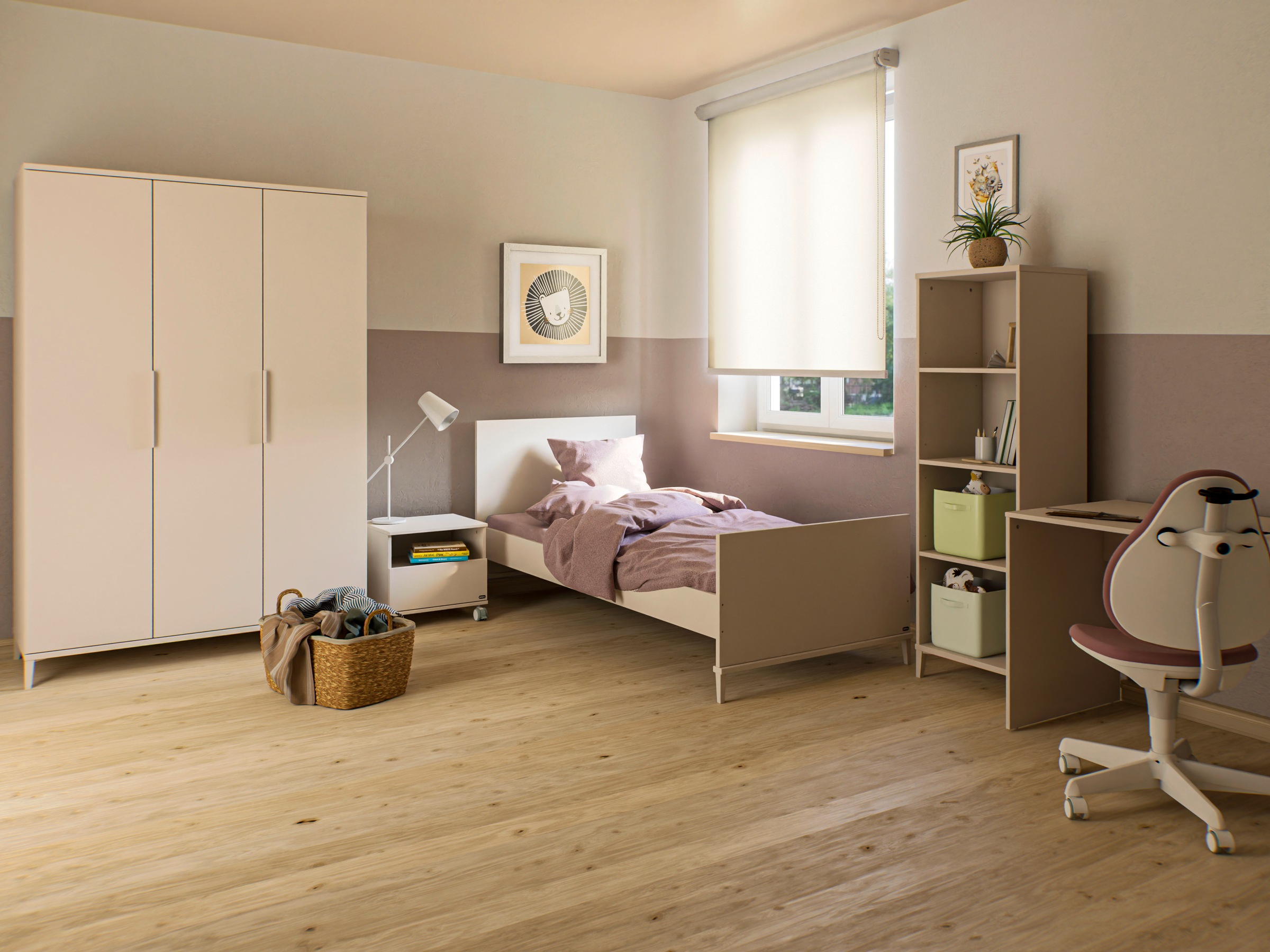 YUNY by PAIDI Kinderbett »SISTER LOU 90x200cm Jugendliege in Beige« zeitloses und langlebiges Einzelbett, geprüfte Qualität