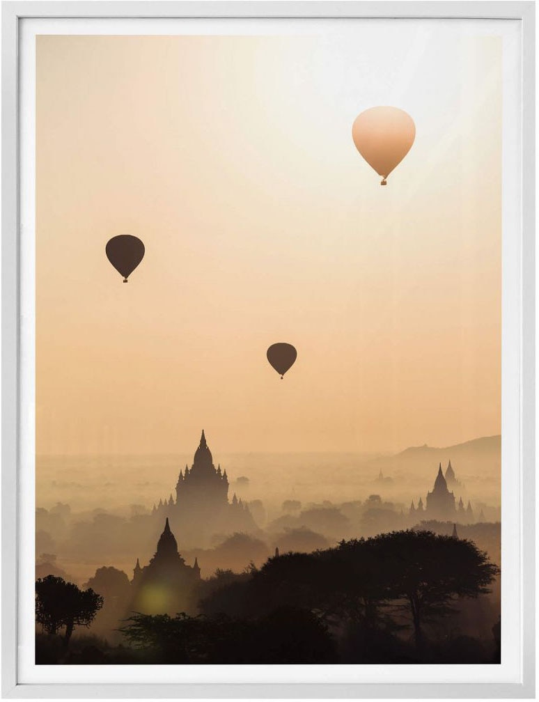 Wall-Art Poster »Morgen über Bagan«, Landschaften, (1 St.), Poster ohne Bilderrahmen